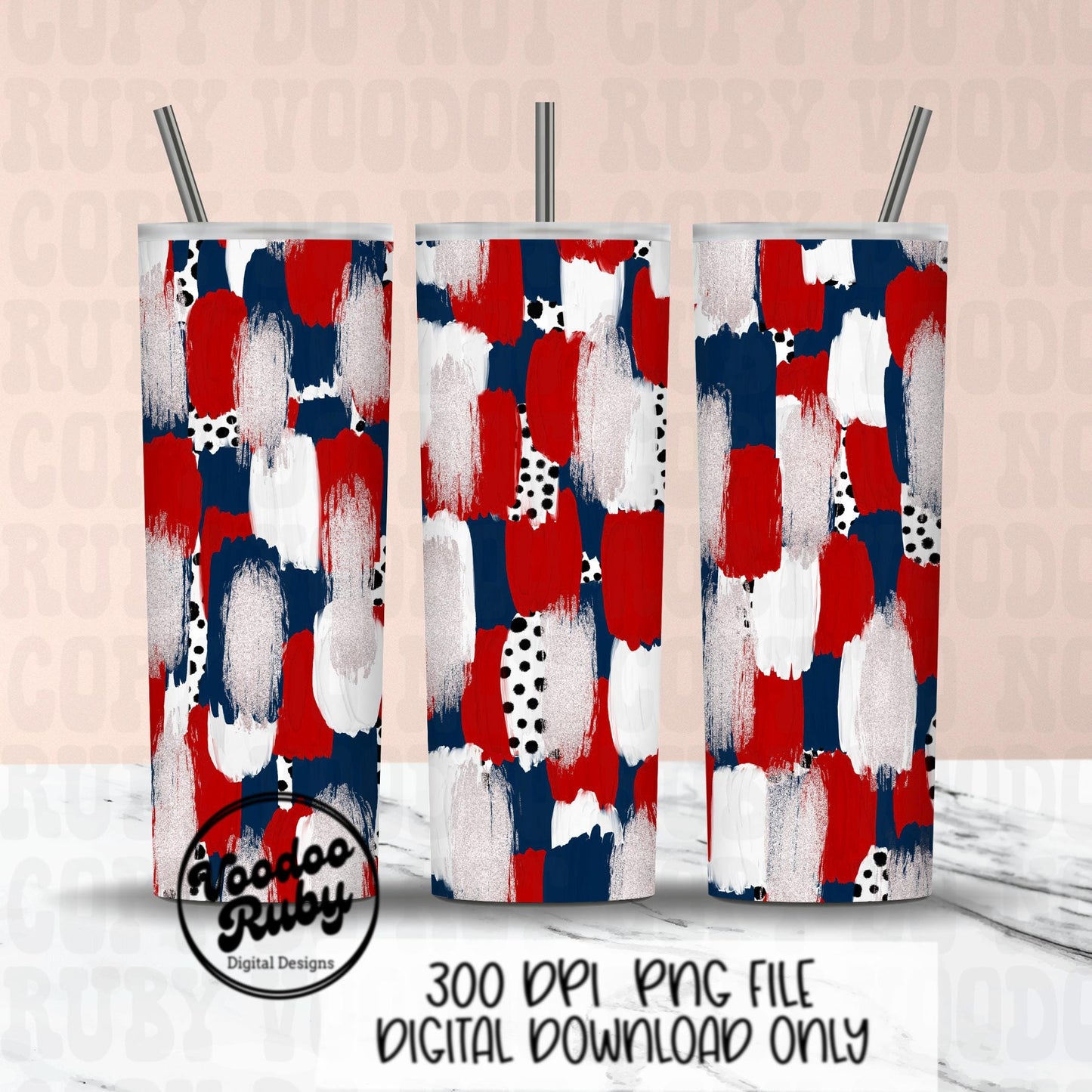 Navy Blue Red Brushstroke Background PNG Sublimation Digital Paper Hand Drawn Digital Download Football Brush Strokes Messy Paint Mascots