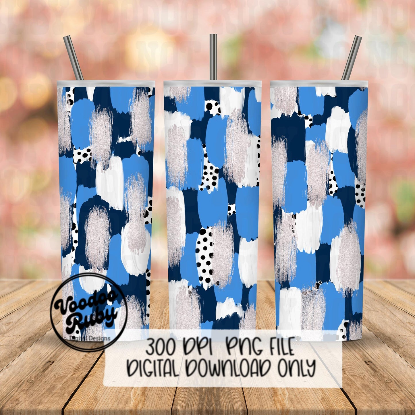 Light Blue Navy Brushstroke Background PNG Sublimation Digital Paper Hand Drawn Digital Download Football Brush Strokes Messy Paint Mascots