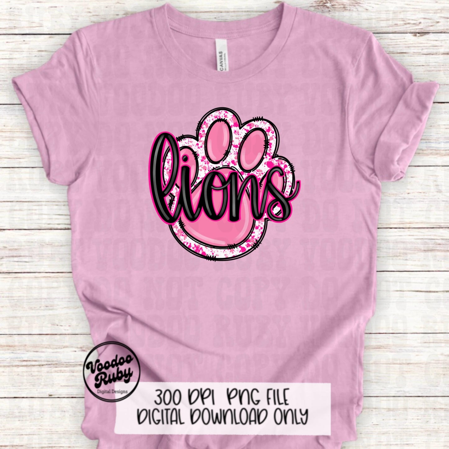 Pink Lions PNG Design Sublimation Hand Drawn Digital Download Pink Football PNG Pink Paw Pink October DTF Printable Mascot png Clip Art