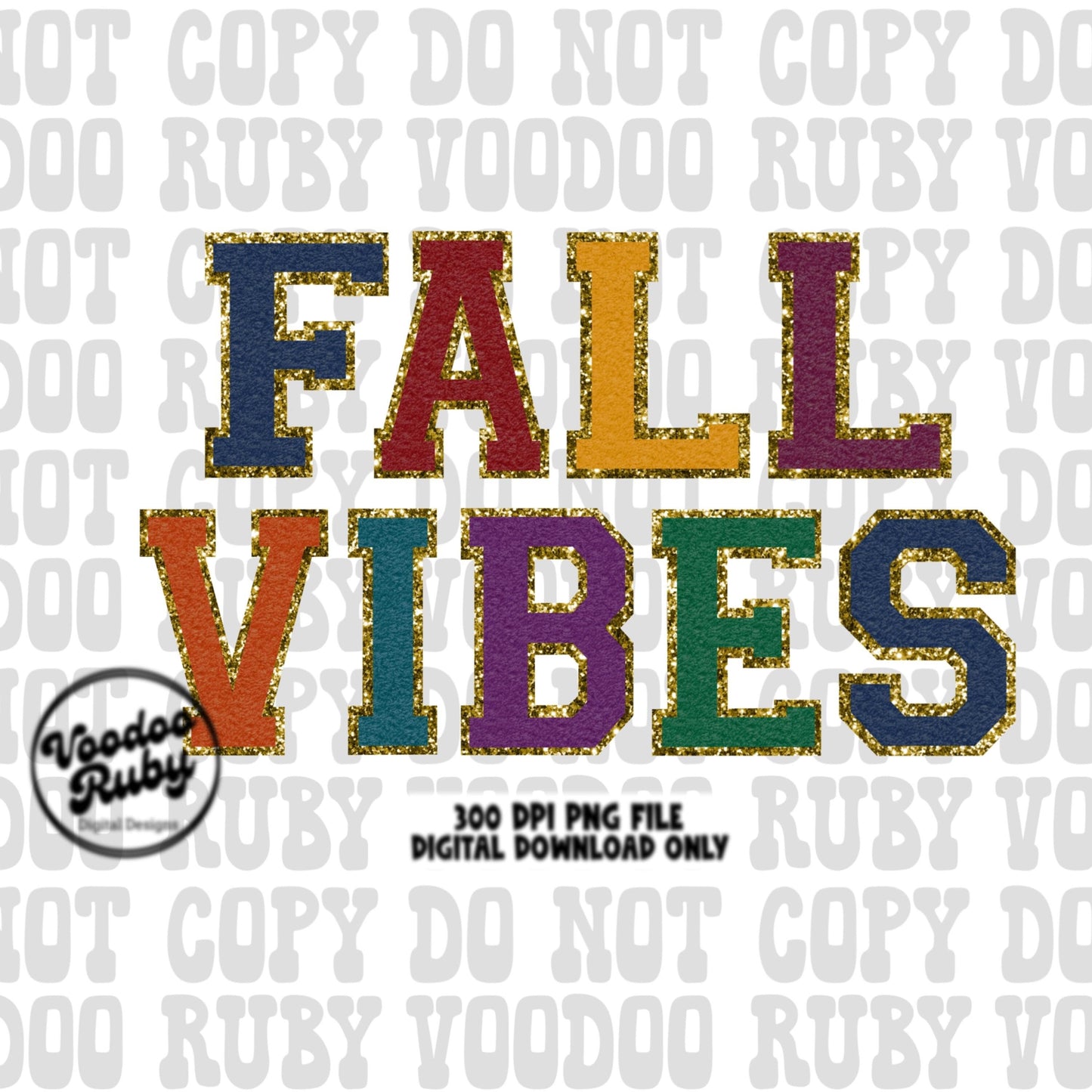 Fall Vibes PNG Design Chenille Letter Patches Digital Downlod Faux Embroidery png DTF Printable Happy Thanksgiving png