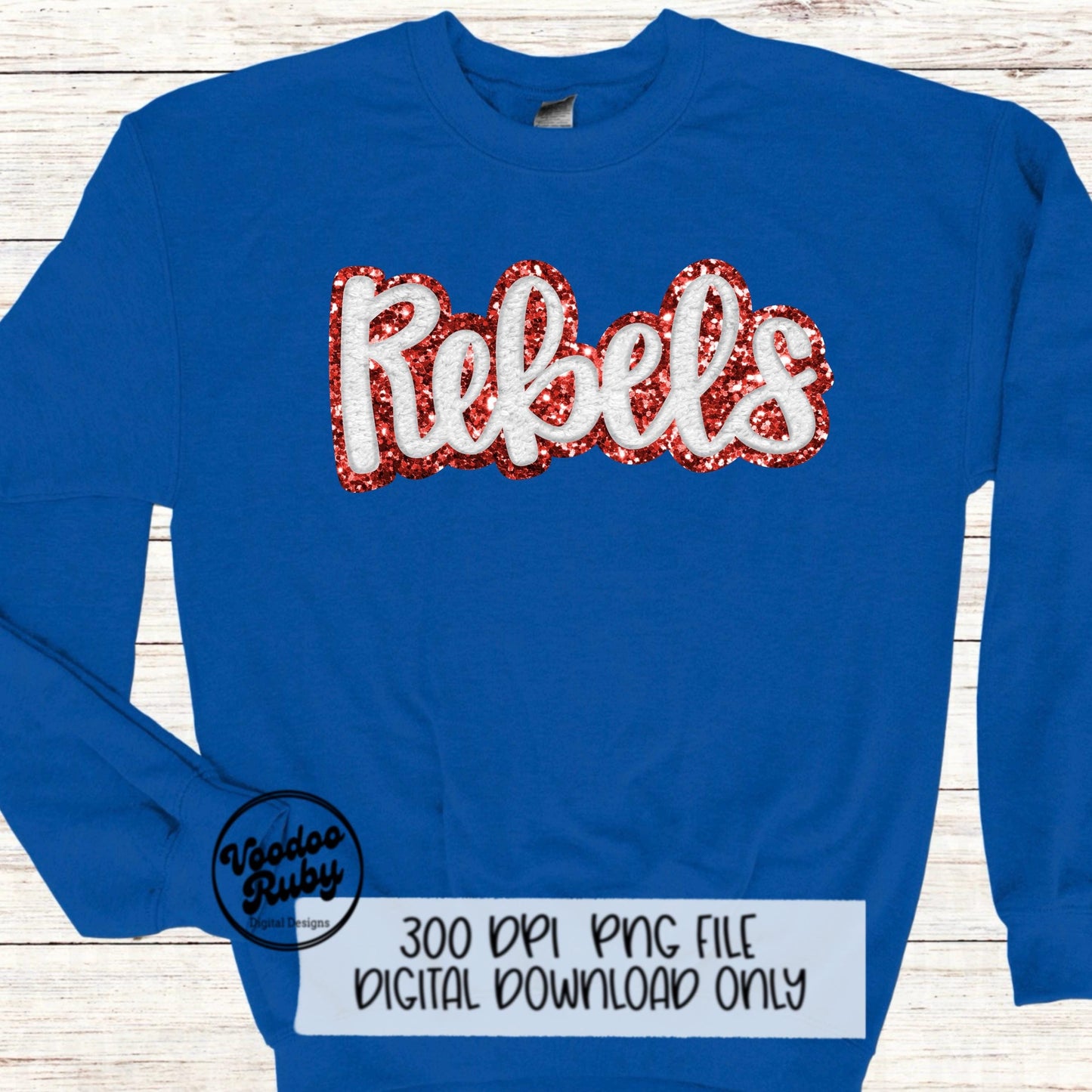 Rebels PNG Design Sublimation Hand Drawn Digital Download Faux Chenille PNG Red and White Football png Rebels DTF Printable Rebels Cheer