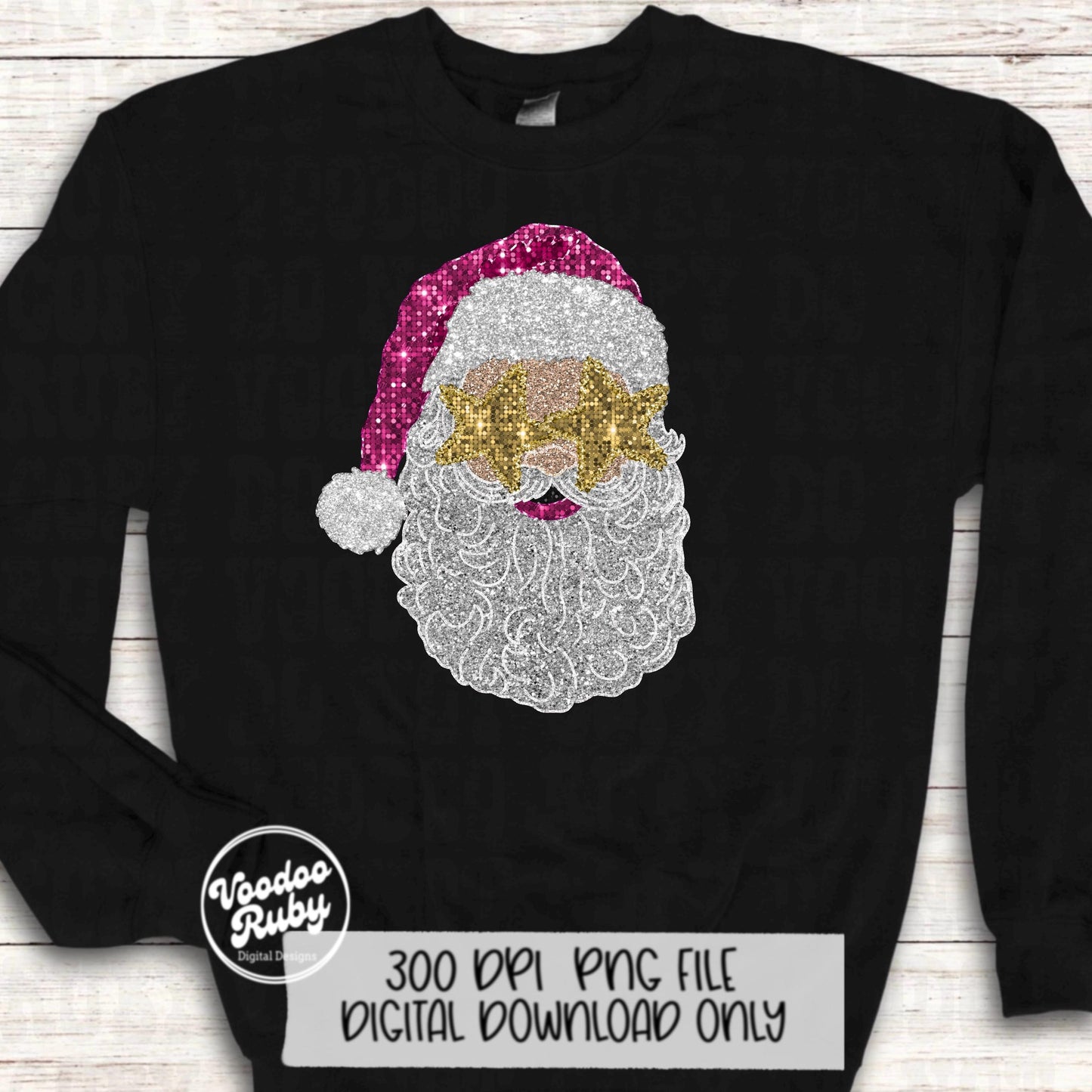 Sequin Pink Santa PNG Design Sublimation Pink Christmas PNG Faux Sequins DTF Christmas Glitter Digital Download Clip Art Sequin Santa dtf