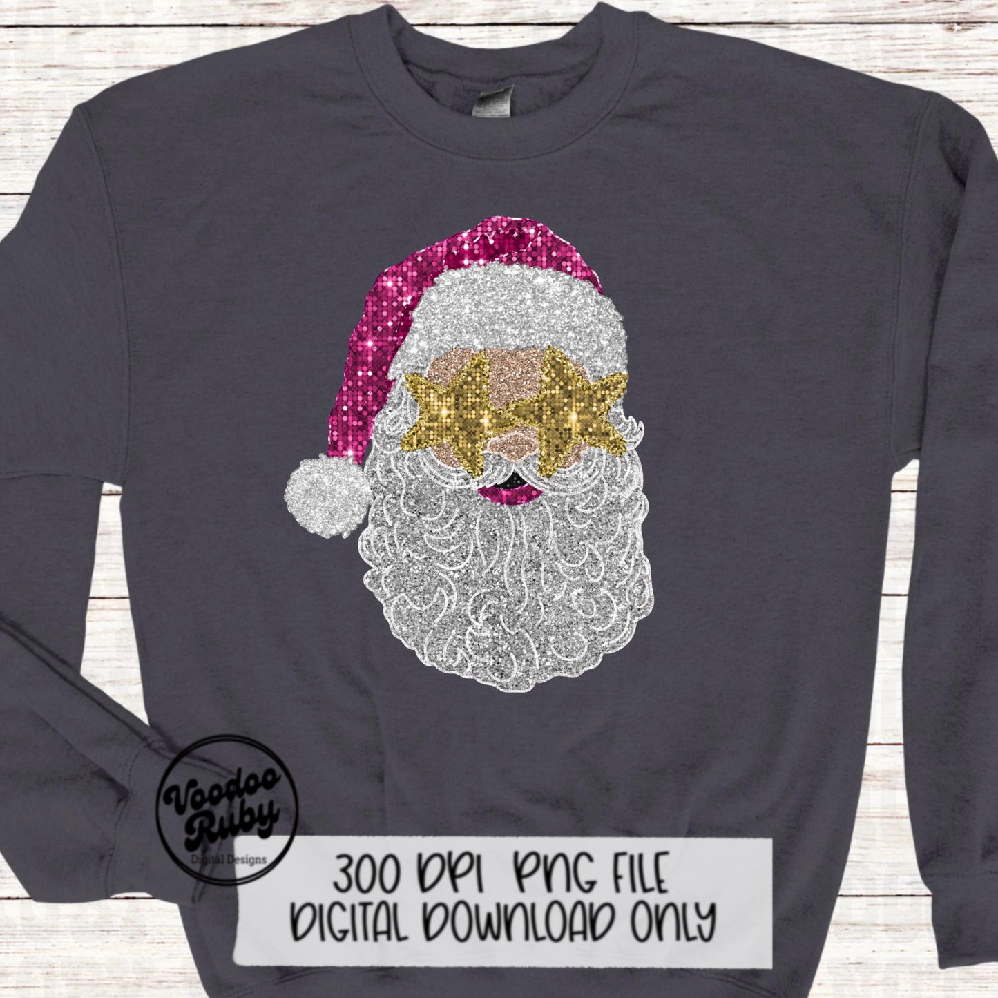 Sequin Pink Santa PNG Design Sublimation Pink Christmas PNG Faux Sequins DTF Christmas Glitter Digital Download Clip Art Sequin Santa dtf