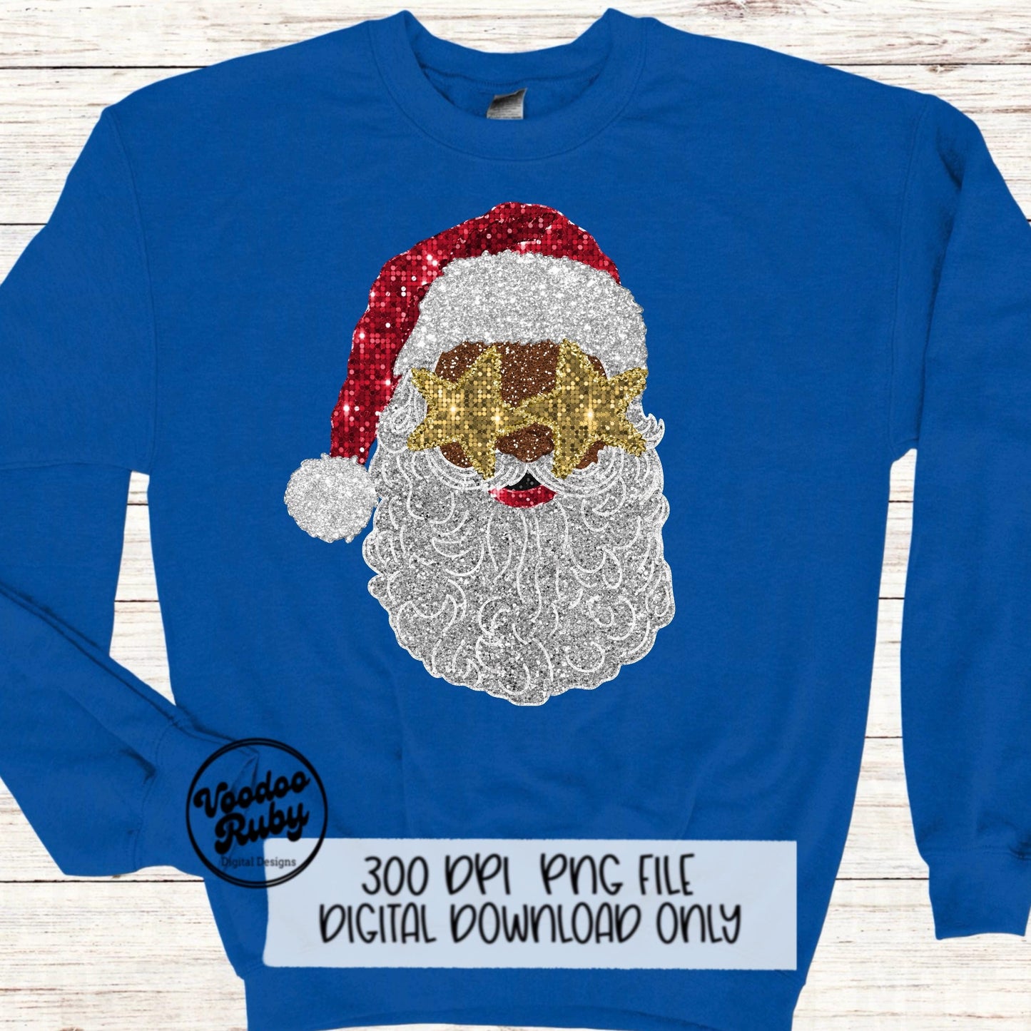 Sequin Santa PNG Design Christmas PNG Faux Sequins DTF Christmas Glitter Sublimation Digital Design Download Sequin African American Santa