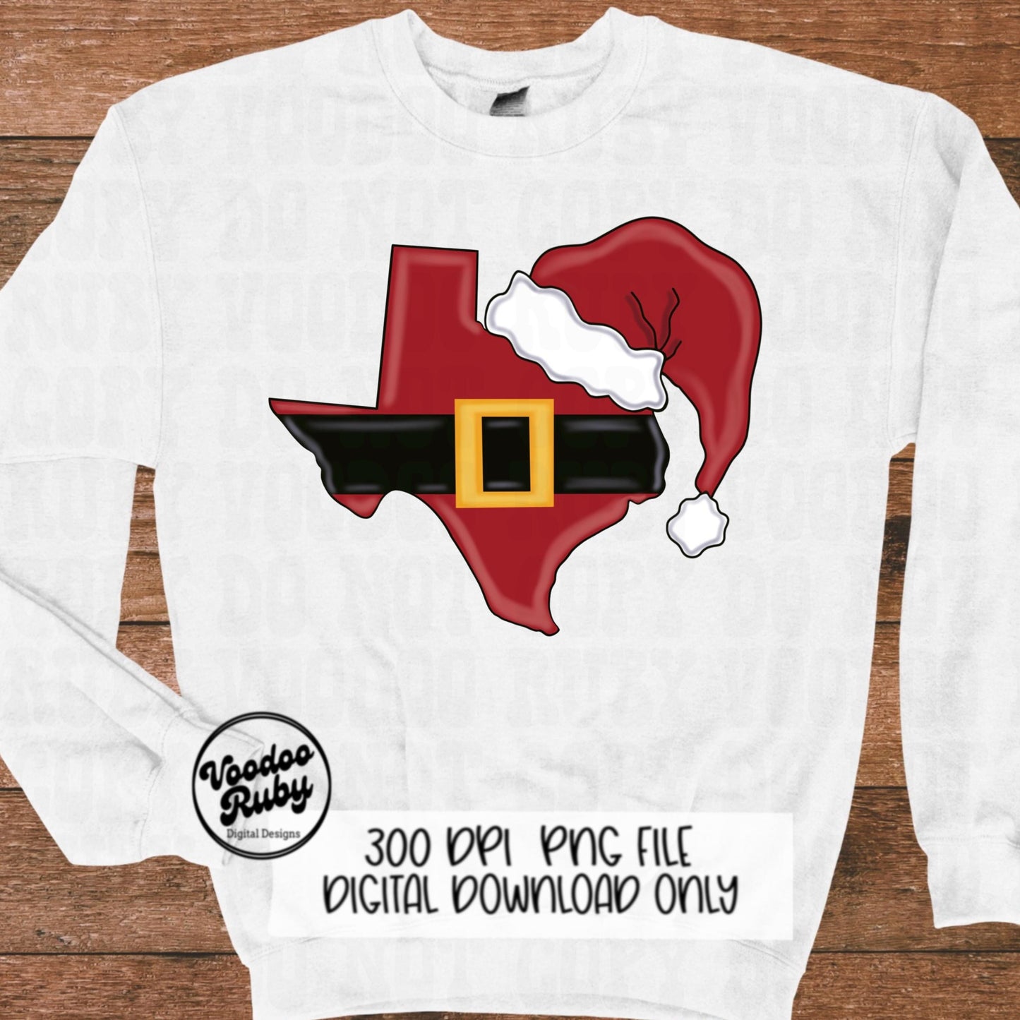 Texas Santa PNG Design Sublimation Hand Drawn Digital Design Download Texas Christmas dtf Printable Santa Clip Art Merry Christmas PNG