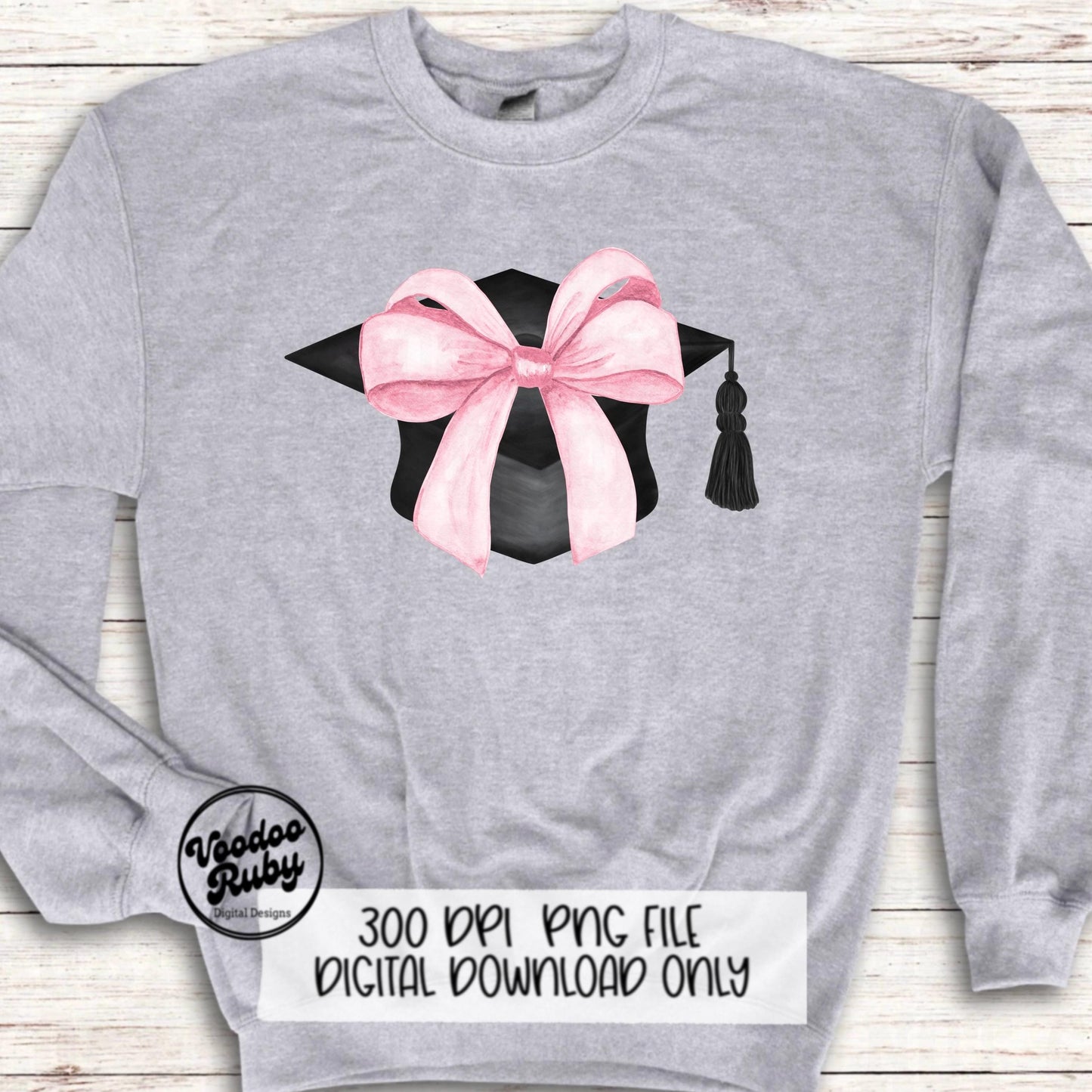 Coquette Graduation PNG Sublimation Design Hand Drawn Digital Download Pink Bow PNG Graduation Clip Art Class of 2024 Png Coquette dtf