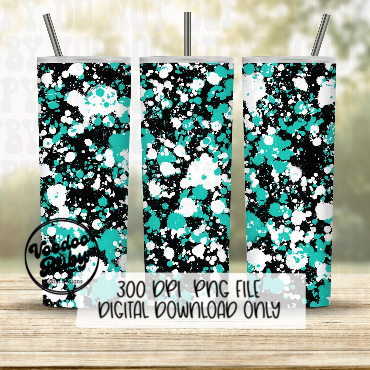 Teal Black Splatter PNG Sublimation Background Digital Paper Bundle Hand Drawn Digital Download DTF Printable Sublimation Tumbler png Bleach