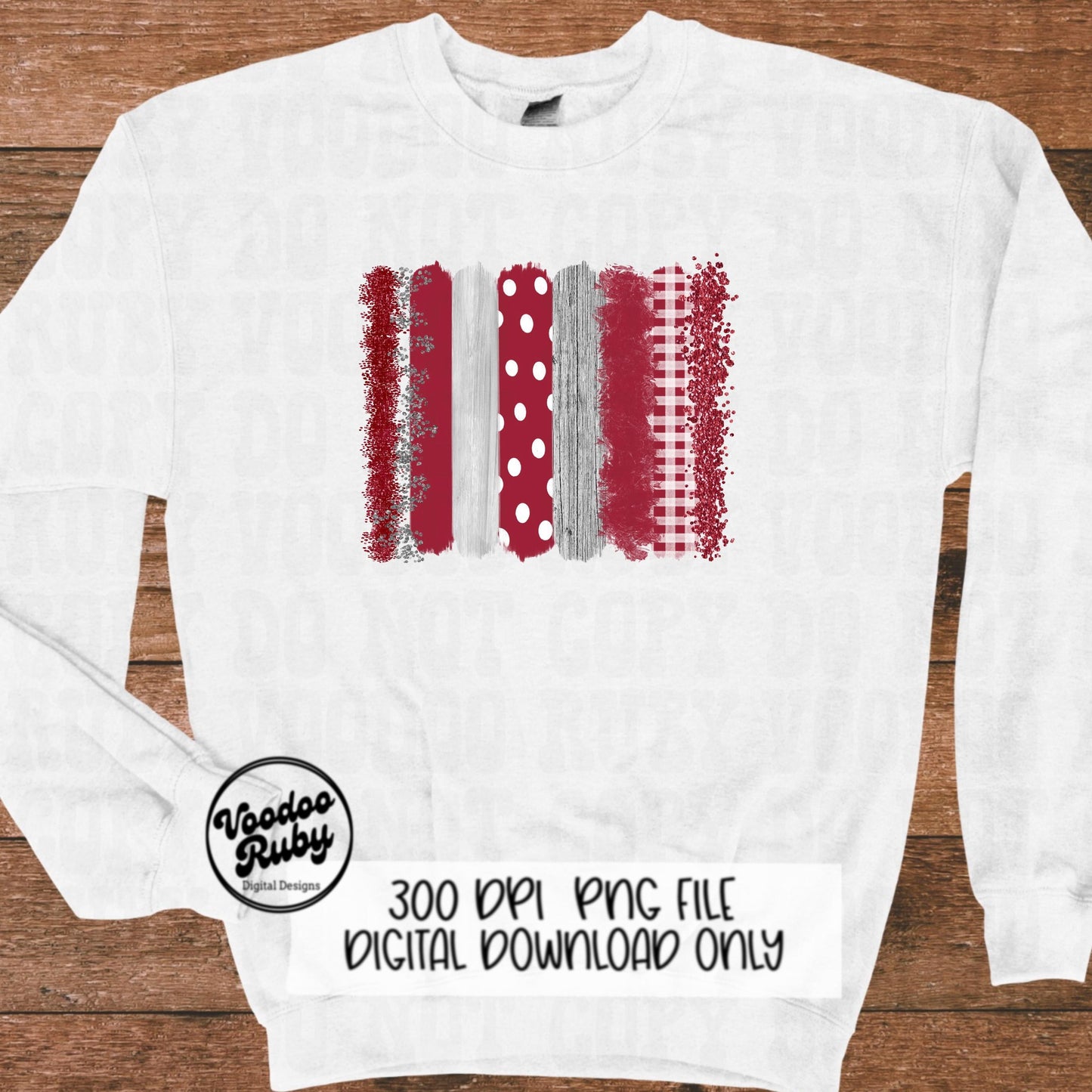Red & White Brush Stroke Background: Football Design (PNG Digital Download)