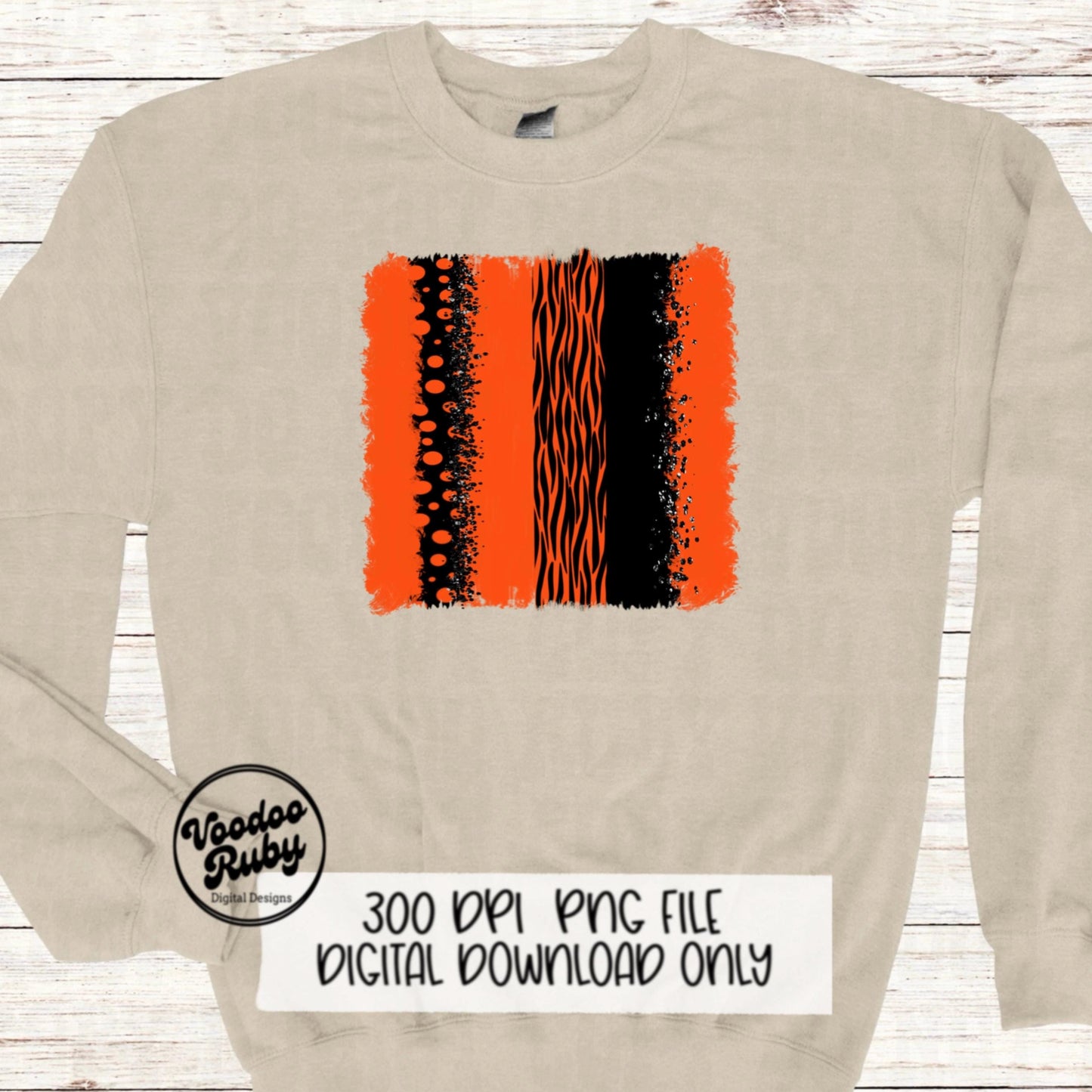 Tigers Brushstrokes PNG Design Orange Black Individual Brush Stroke Background Hand Drawn Design Digital Download Sublimation Tigers DTF