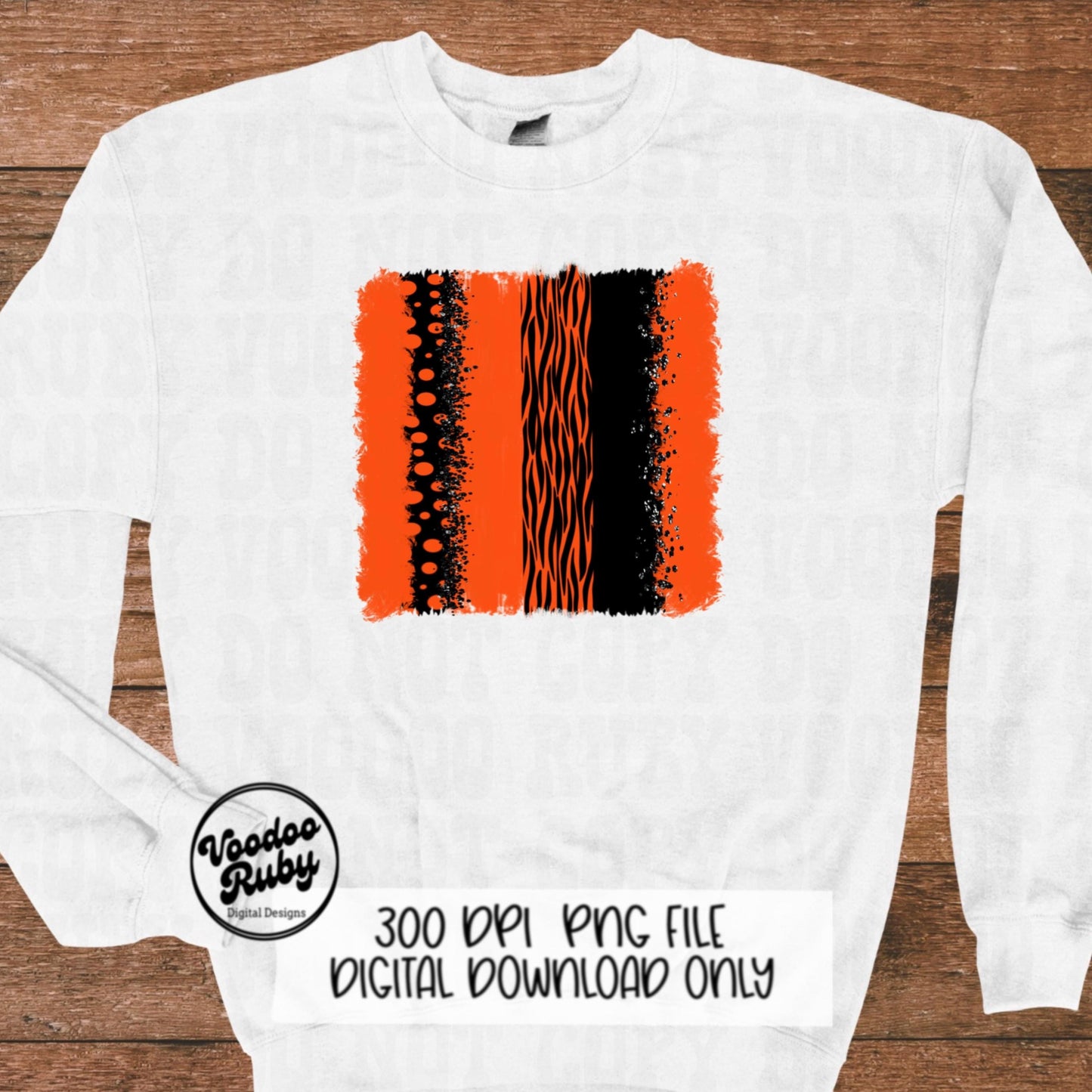 Tigers Brushstrokes PNG Design Orange Black Individual Brush Stroke Background Hand Drawn Design Digital Download Sublimation Tigers DTF