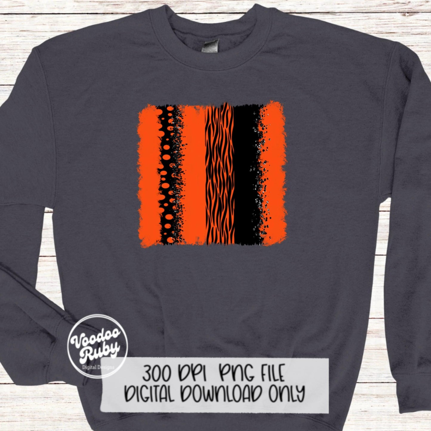 Tigers Brushstrokes PNG Design Orange Black Individual Brush Stroke Background Hand Drawn Design Digital Download Sublimation Tigers DTF