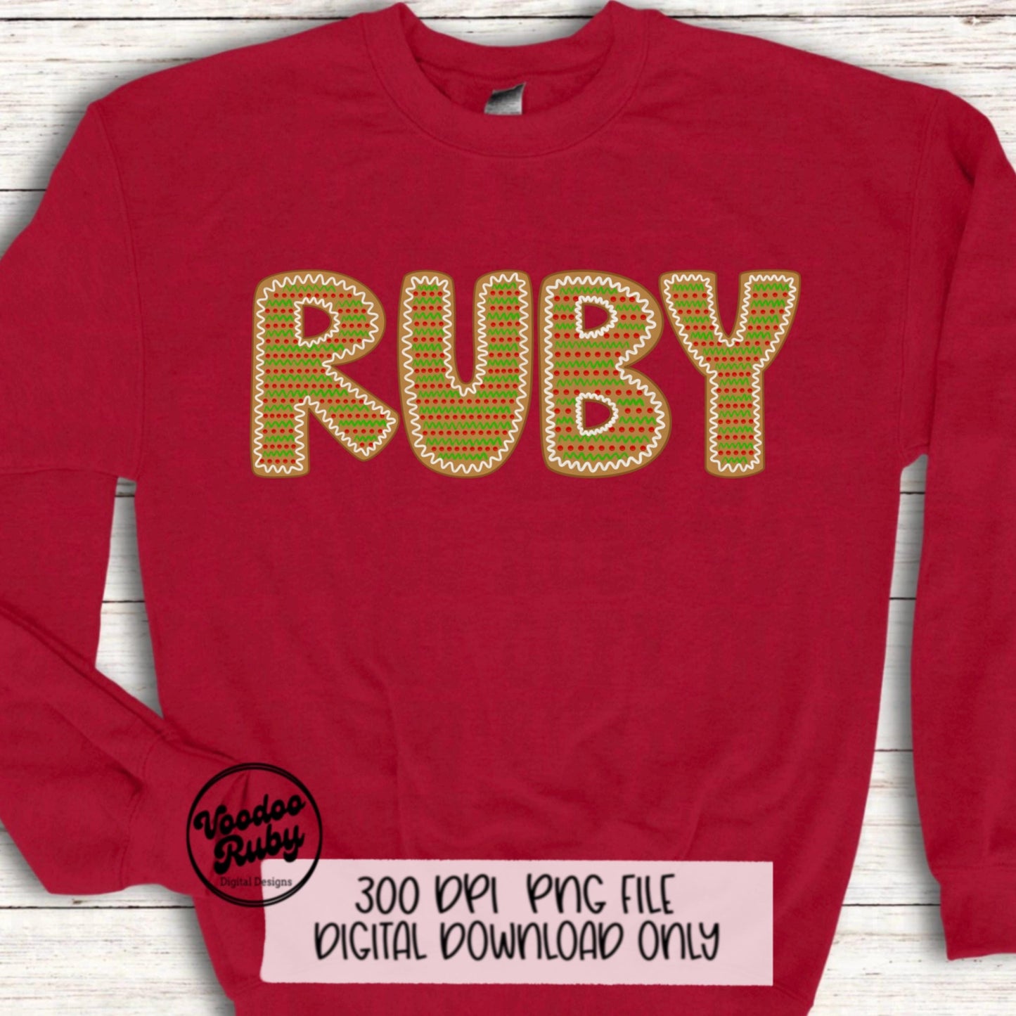 Gingerbread Alphabet PNG Design Sublimation Bundle Hand Drawn Digital Download Sublimation Letters Christmas Alpha Pack PNG DTF Printable