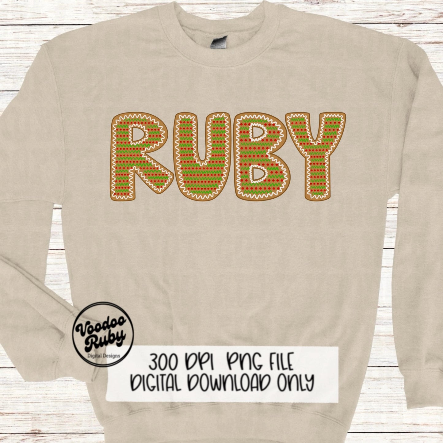 Gingerbread Alphabet PNG Design Sublimation Bundle Hand Drawn Digital Download Sublimation Letters Christmas Alpha Pack PNG DTF Printable