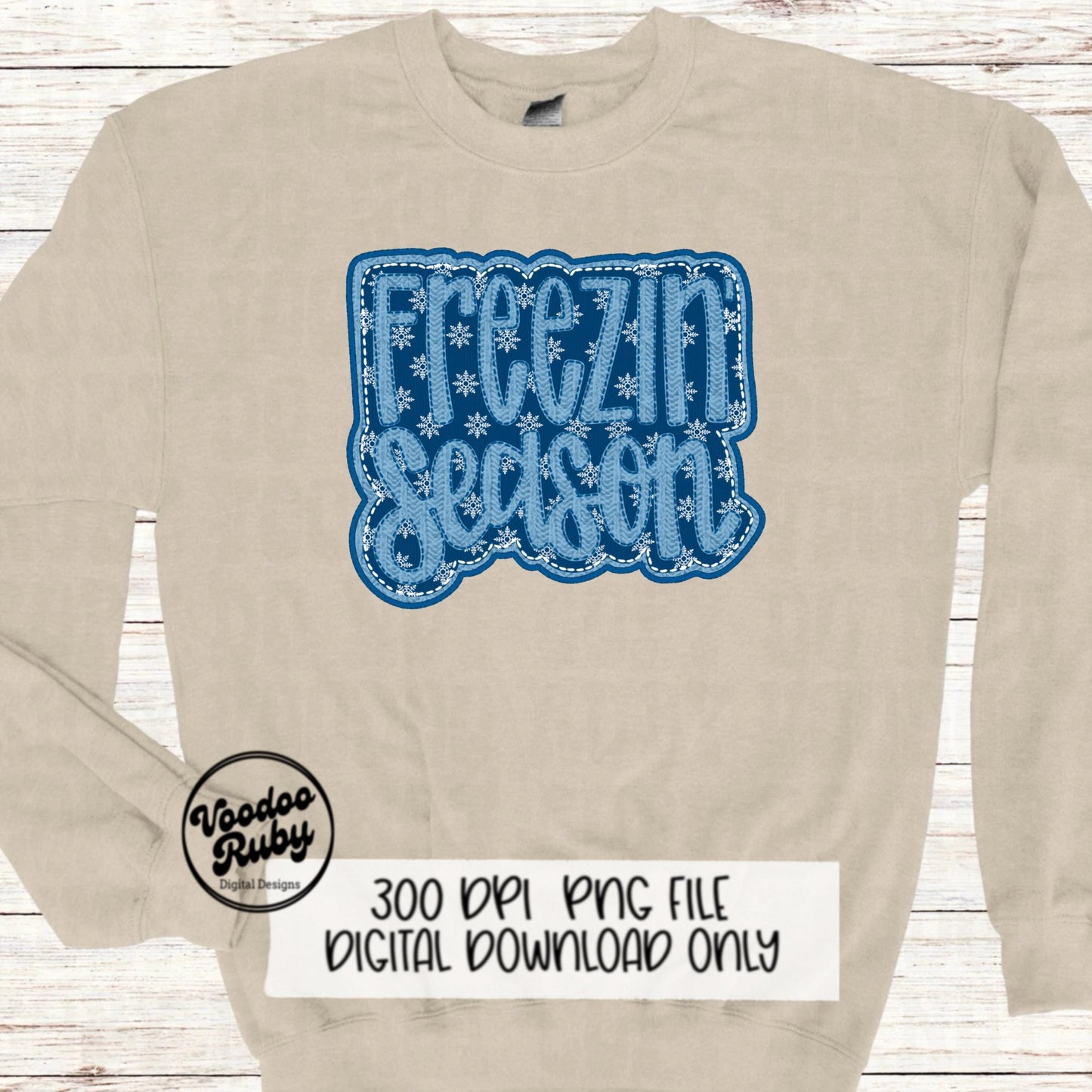 Freezin Season PNG Design Sublimation Digital Download Merry Christmas PNG Faux Embroidery png Freezing DTF Printable Winter