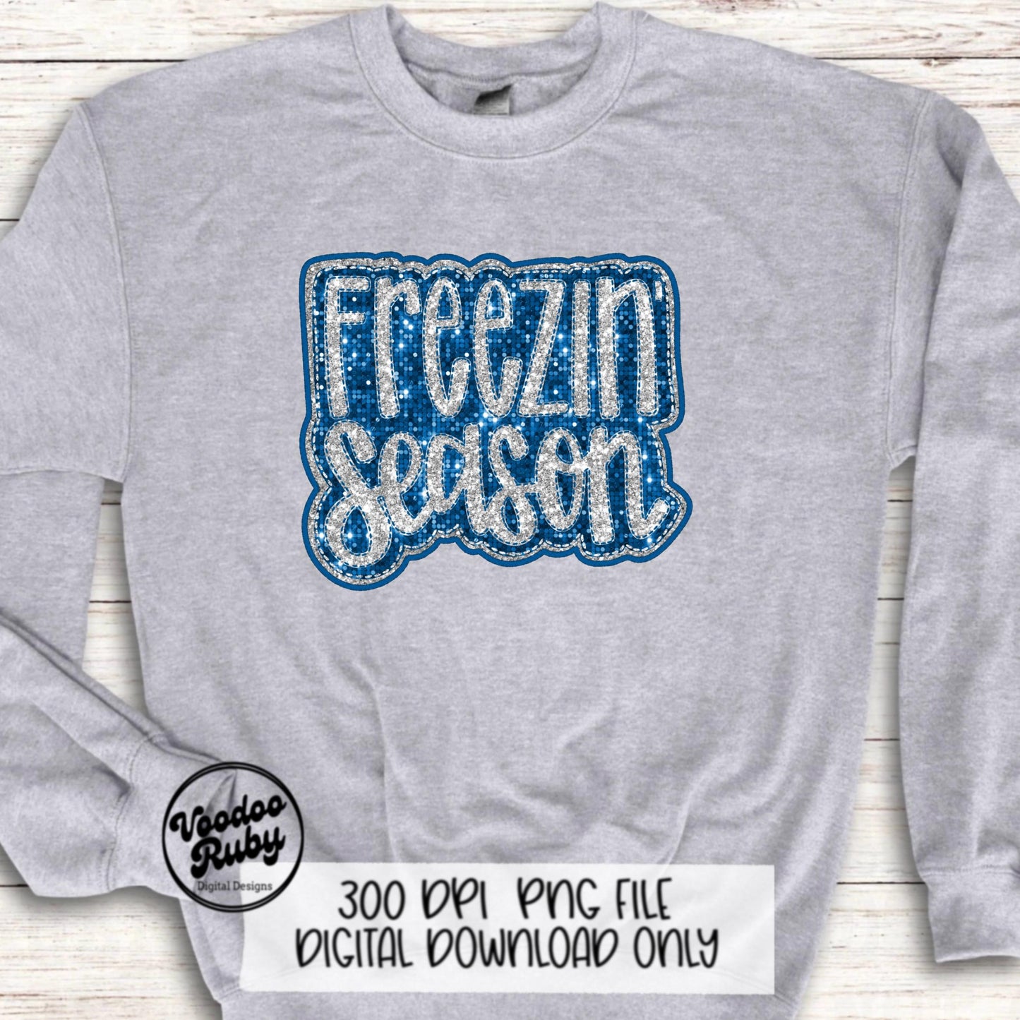Freezin Season PNG Design Sublimation Hand Drawn Digital Download Christmas PNG Faux Sequins Faux Embroidery png Freezing DTF Clip Art