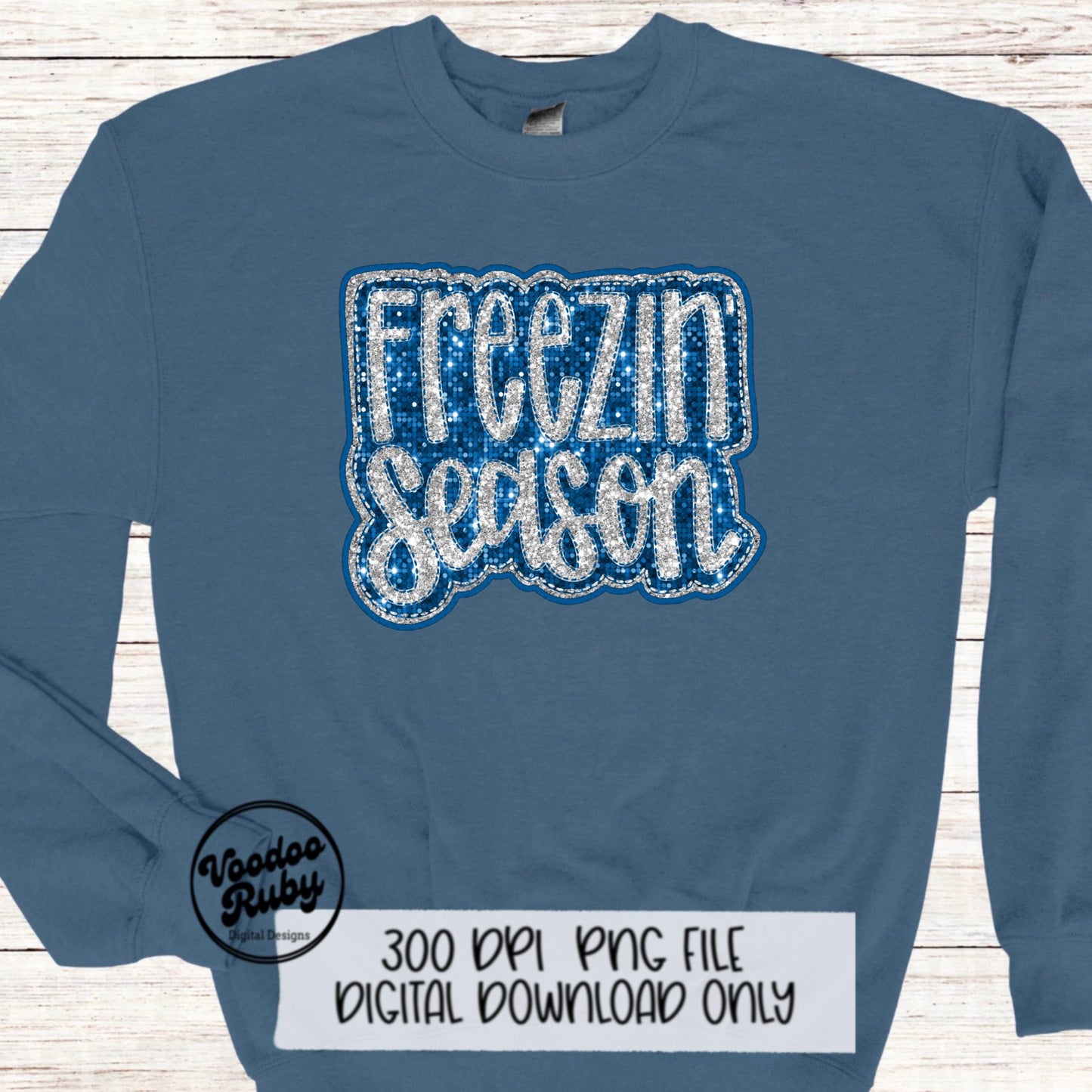 Freezin Season PNG Design Sublimation Hand Drawn Digital Download Christmas PNG Faux Sequins Faux Embroidery png Freezing DTF Clip Art