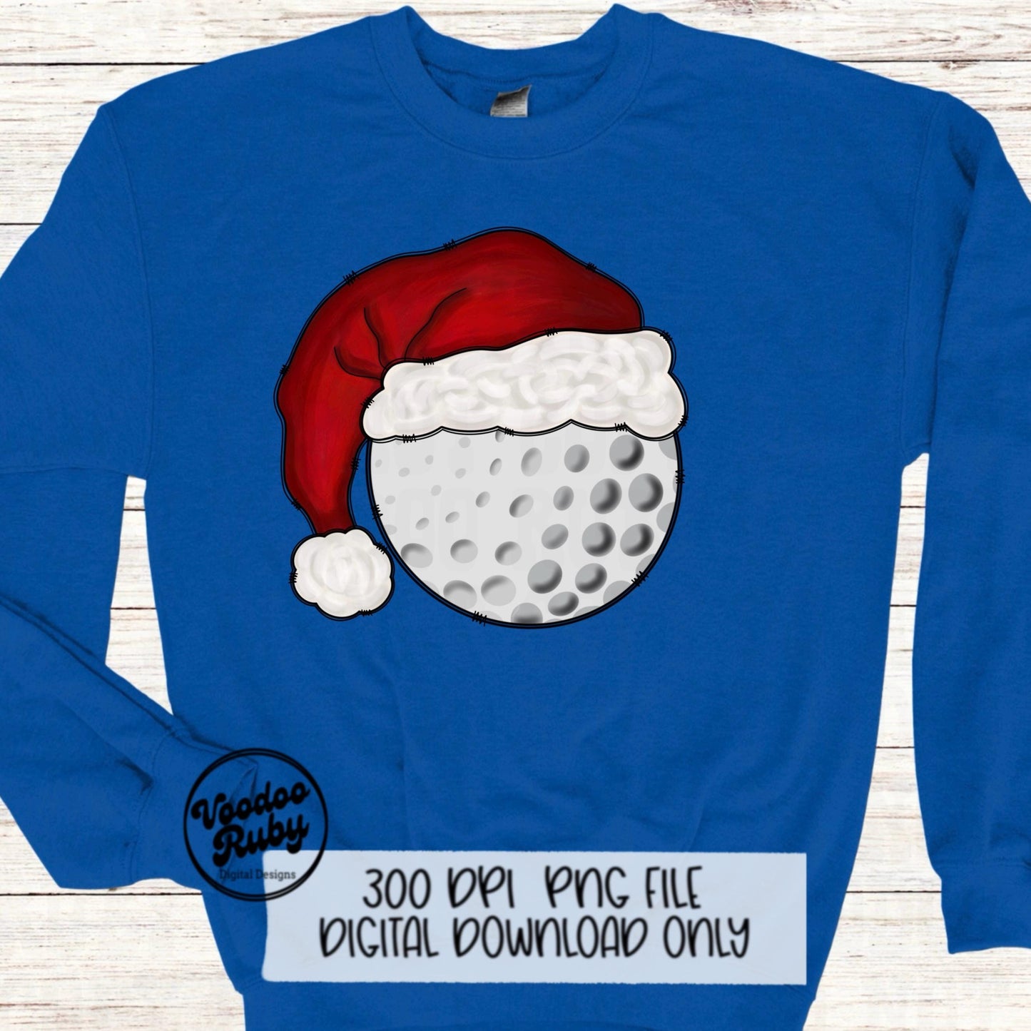 Santa Golf Sublimation PNG Hand Drawn Digital Download Golf PNG Christmas Sports Clip Art Merry Christmas Sublimation Design Printable