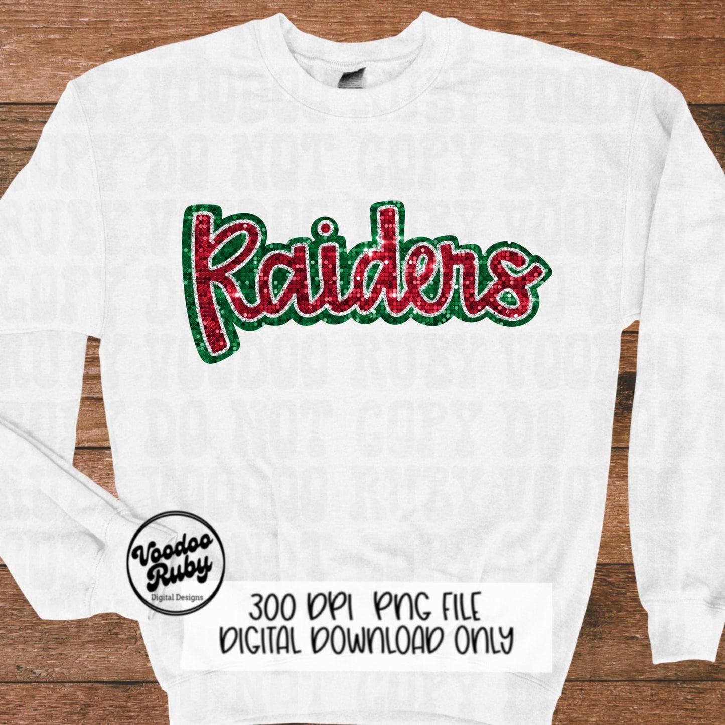 Christmas Raiders PNG Design Sublimation Sequins Hand Drawn Digital Download Glitter PNG Christmas Raiders Mascot DTF Printable