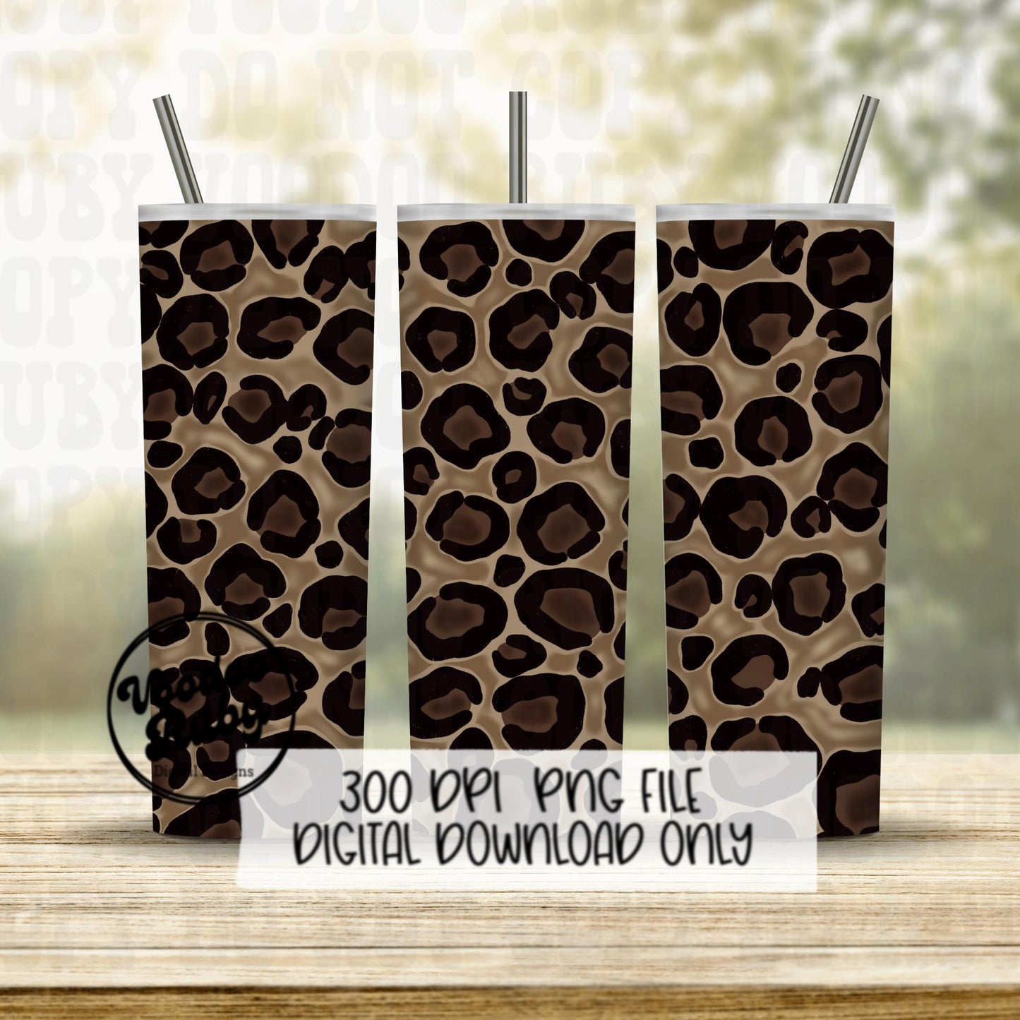 Hand Drawn Leopard Print PNG: Digital Paper, Tumbler Wrap (Digital Download)