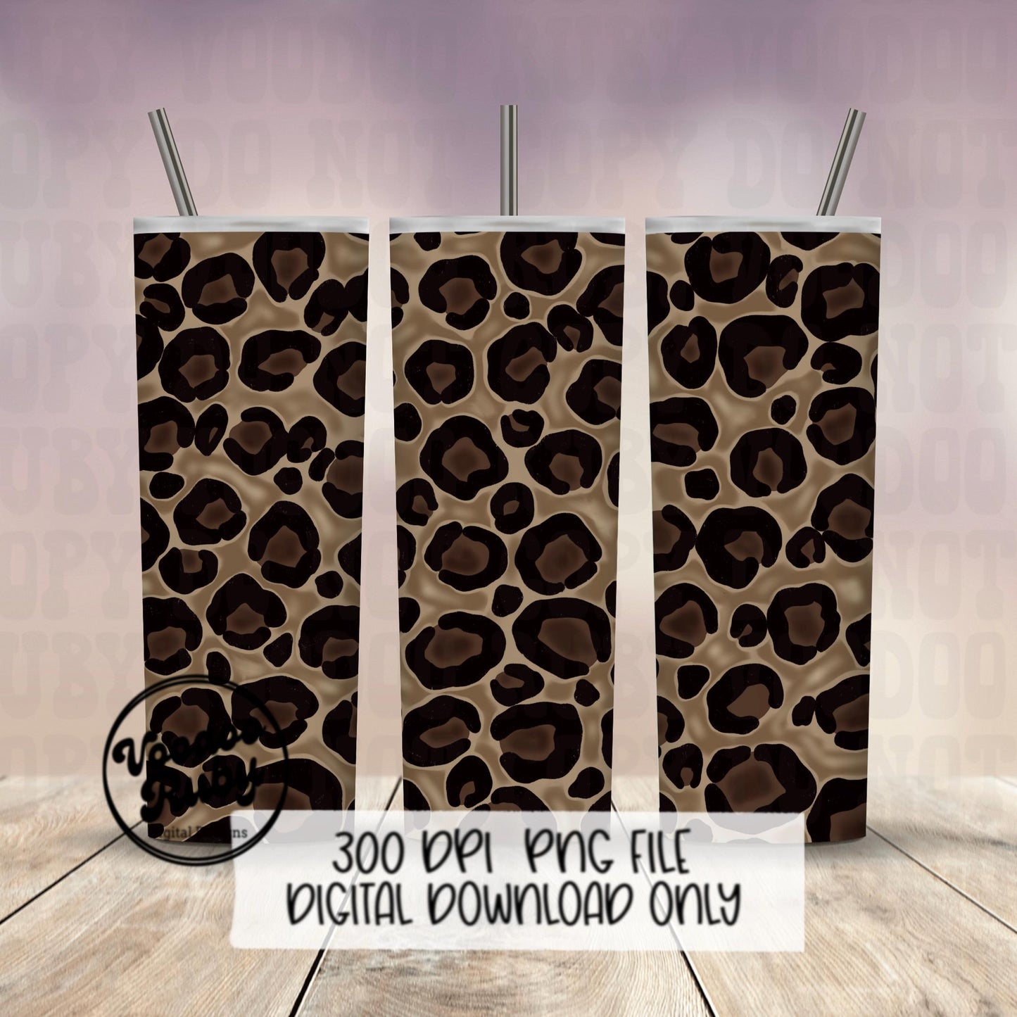 Hand Drawn Leopard Print PNG: Digital Paper, Tumbler Wrap (Digital Download)