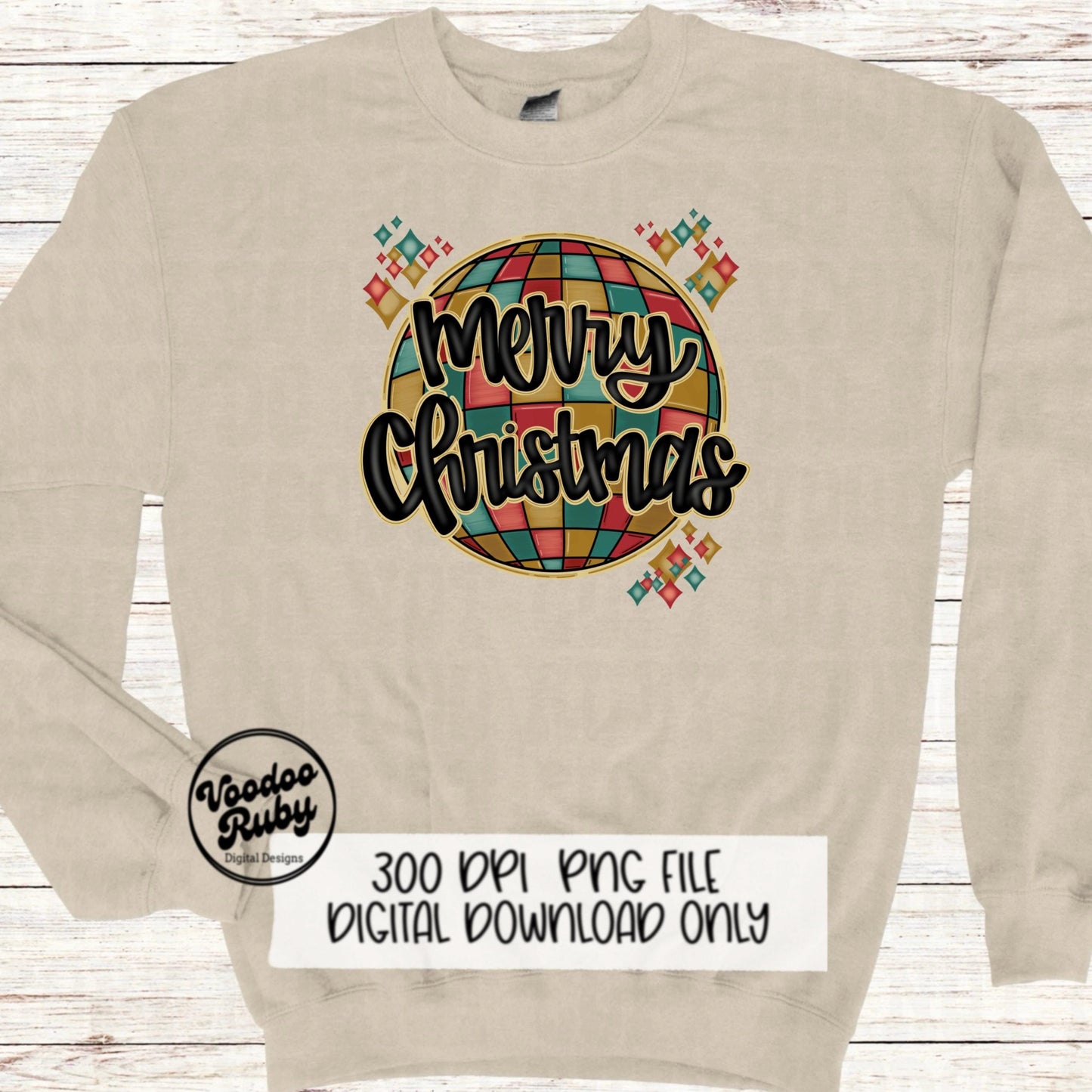 Merry Christmas PNG Disco Ball Retro Merry Christmas DTF Christmas Sublimation Digital Download Vintage Merry Christmas