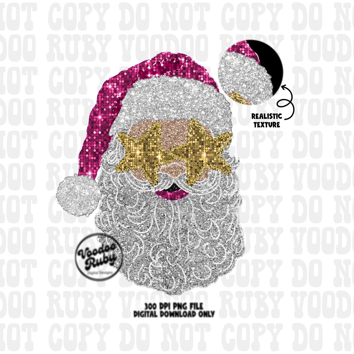 Sequin Pink Santa PNG Design Sublimation Pink Christmas PNG Faux Sequins DTF Christmas Glitter Digital Download Clip Art Sequin Santa dtf