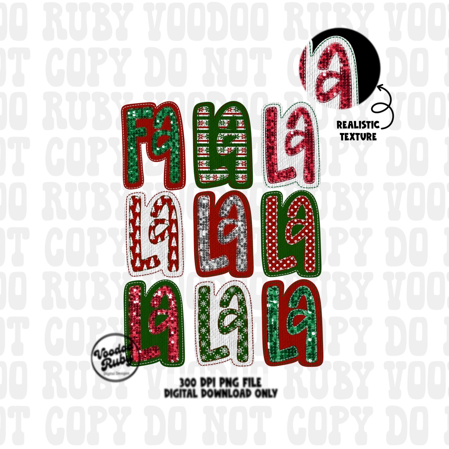 Sequin Christmas PNG Design Sublimation Hand Drawn Digital Download Merry Christmas PNG Faux Embroidery PNG Christmas FaLaLa png dtf