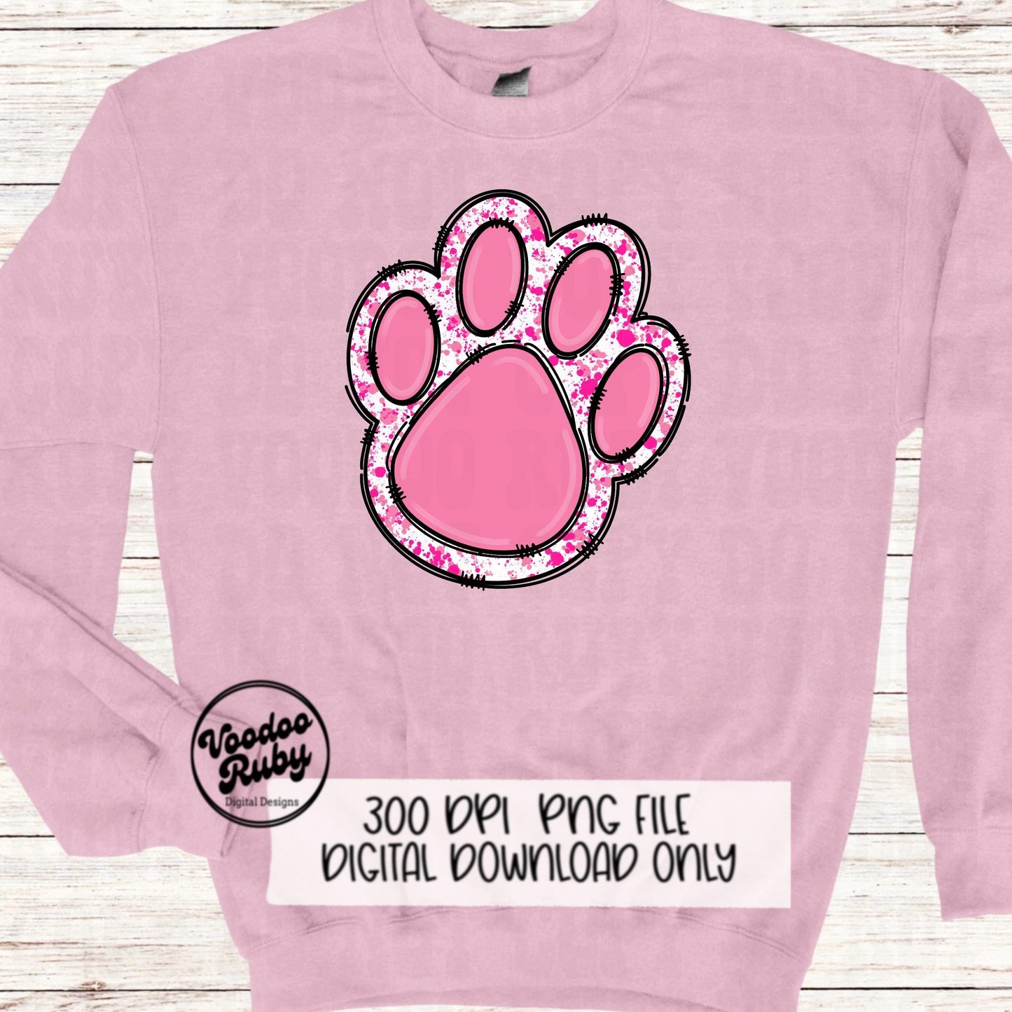 Pink Paw PNG Design Sublimation Hand Drawn Digital Download Pink Football png Pink Paw Print Pink October Awareness DTF Mascot Printable