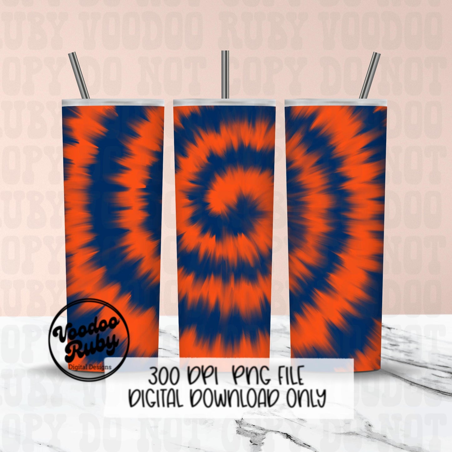 Blue Orange Tie Dye PNG Background Design Sublimation Football png Hand Drawn Digital Download tumbler wrap png DTF Printable Clip Art