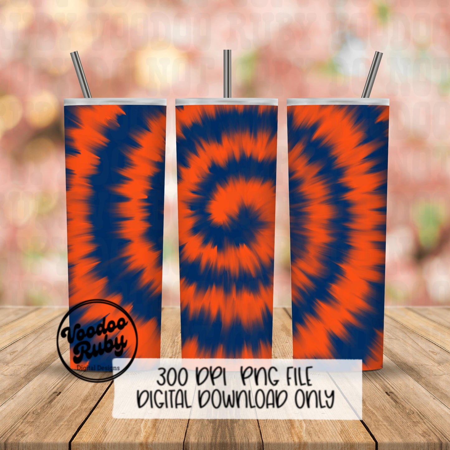 Blue Orange Tie Dye PNG Background Design Sublimation Football png Hand Drawn Digital Download tumbler wrap png DTF Printable Clip Art