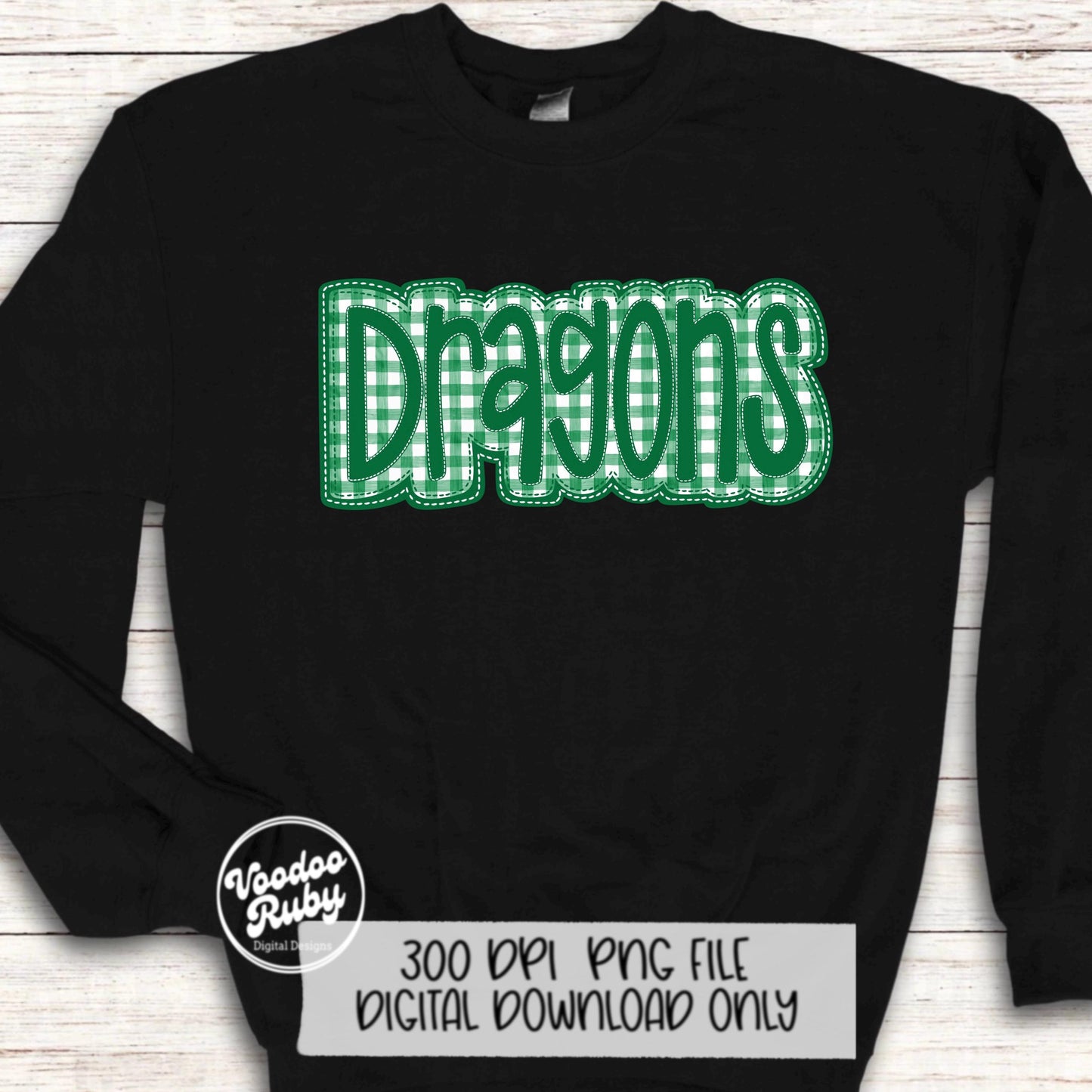 Dragons PNG Design Faux Embroidery Hand Drawn Digital Download Sublimation Dragons PNG Football png Dragons DTF Printable Faux Applique