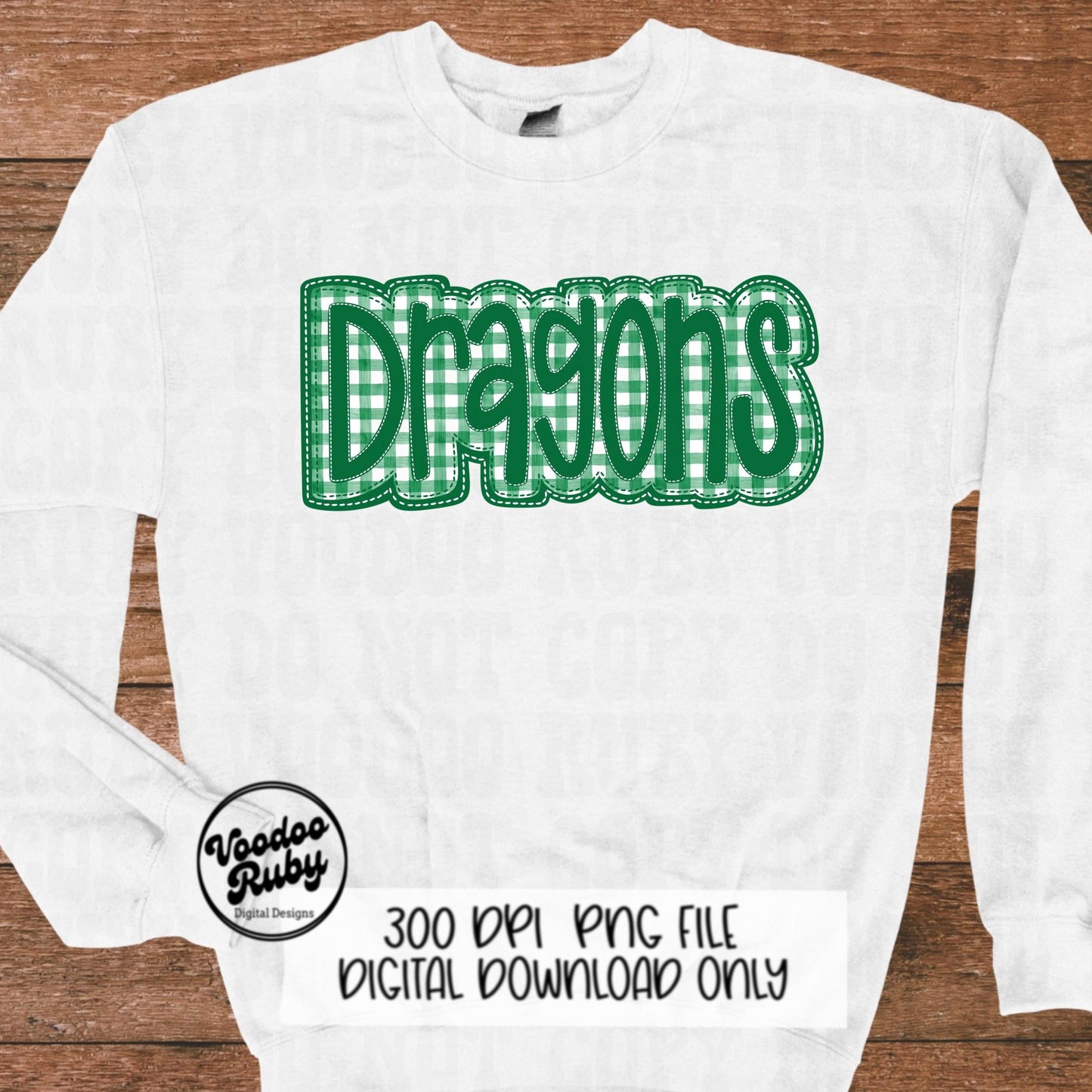 Dragons PNG Design Faux Embroidery Hand Drawn Digital Download Sublimation Dragons PNG Football png Dragons DTF Printable Faux Applique
