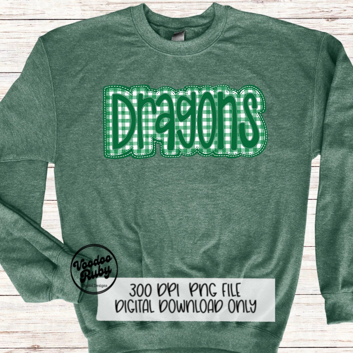 Dragons PNG Design Faux Embroidery Hand Drawn Digital Download Sublimation Dragons PNG Football png Dragons DTF Printable Faux Applique