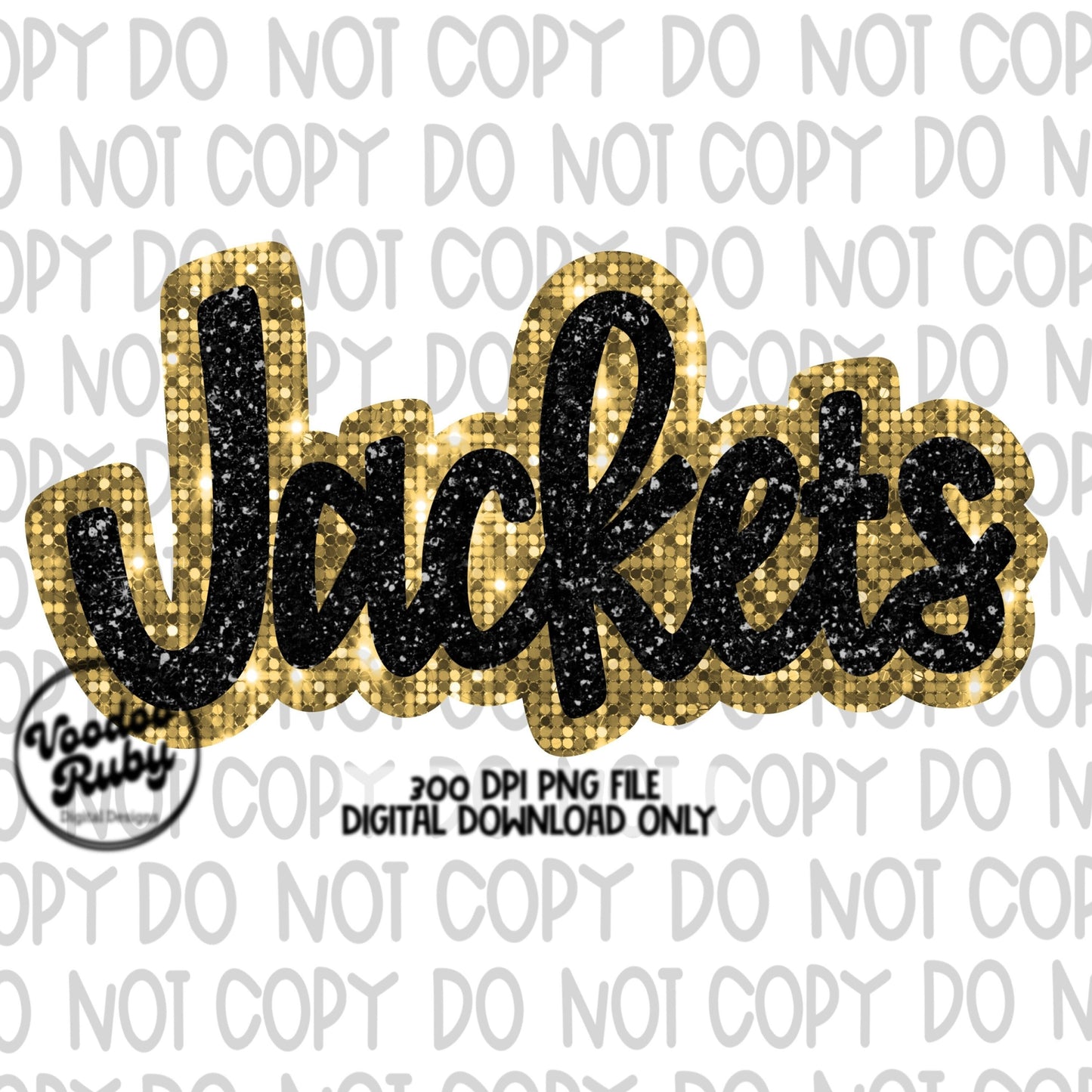Jackets PNG Design Sublimation Sequins Glitter Hand Drawn Digital Download Faux Patch PNG Black Gold Appliqué Jackets Football Mascot DTF