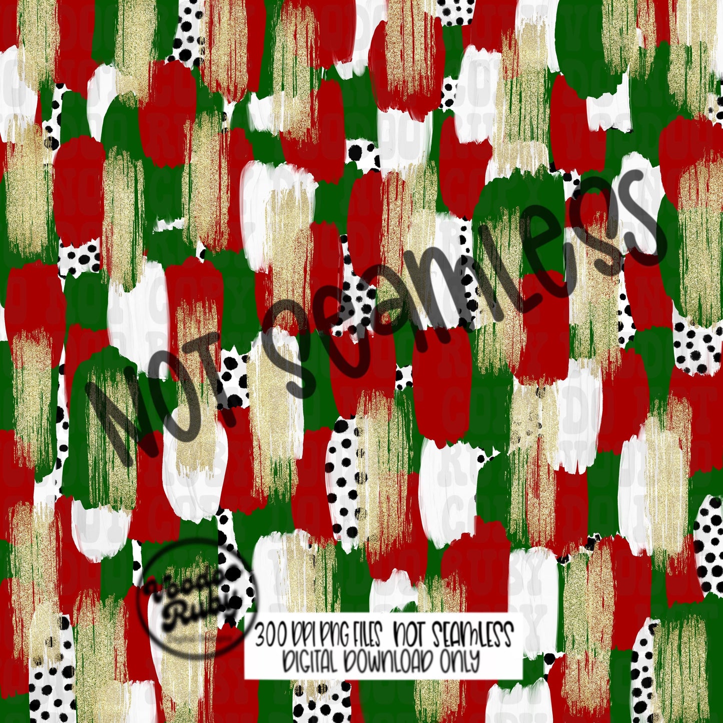 Christmas Brushstroke Background PNG Sublimation Digital Paper Hand Drawn Digital Download Gold Glitter Red Green Brush Strokes Messy Paint