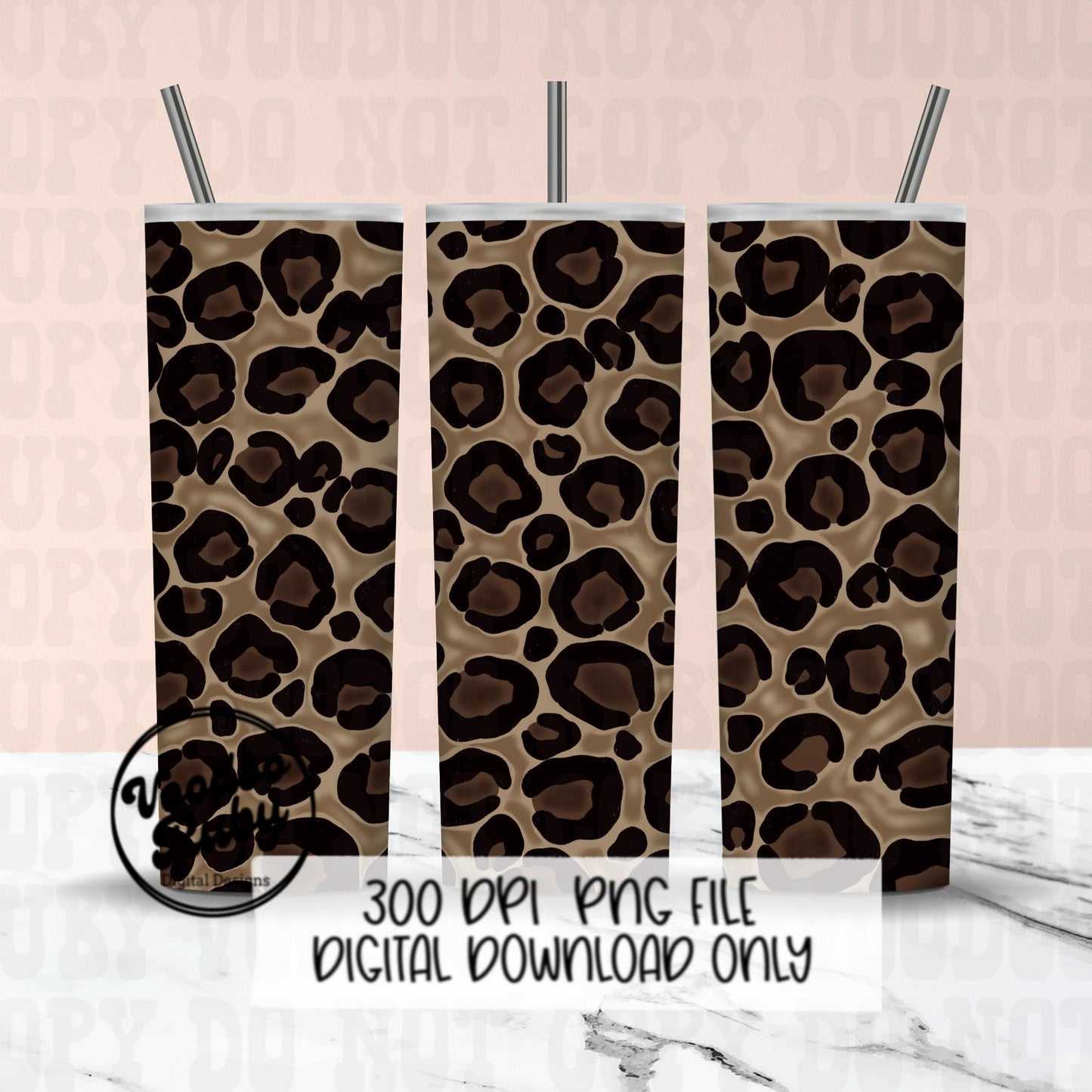 Hand Drawn Leopard Print PNG: Digital Paper, Tumbler Wrap (Digital Download)