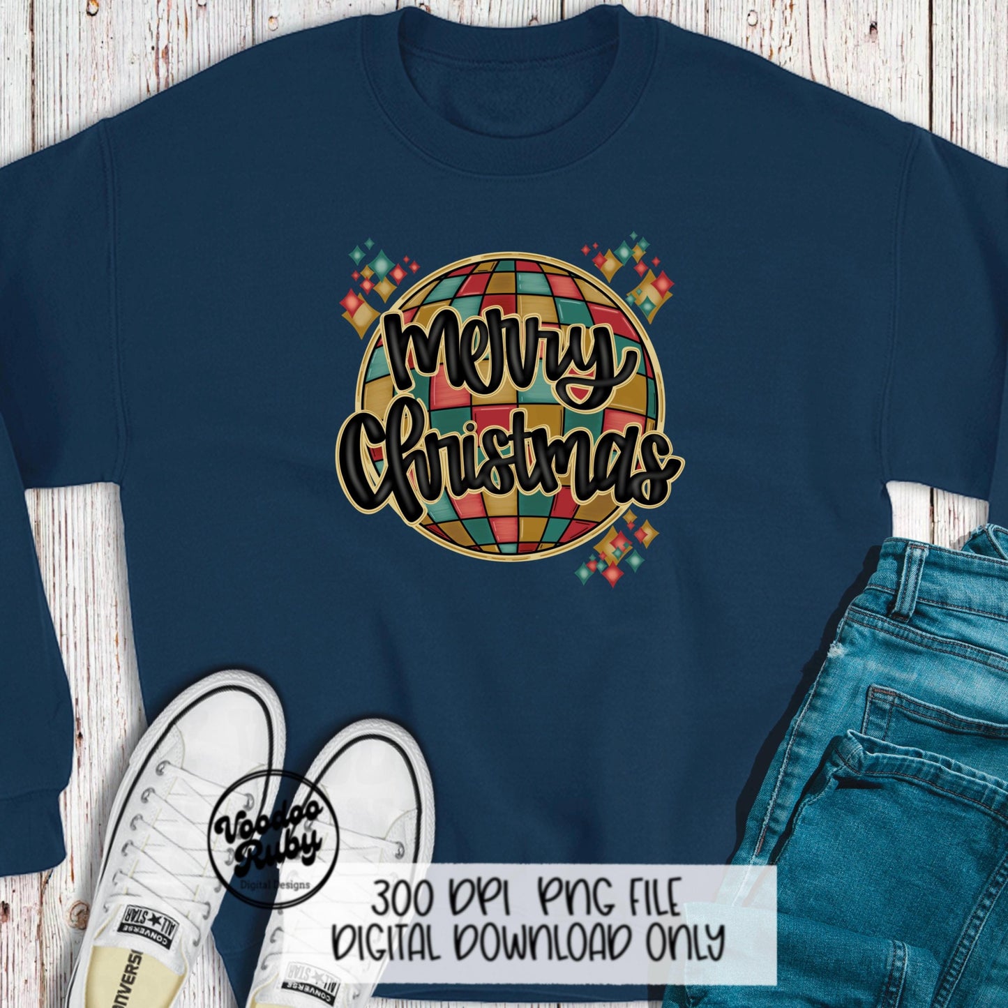 Merry Christmas PNG Disco Ball Retro Merry Christmas DTF Christmas Sublimation Digital Download Vintage Merry Christmas