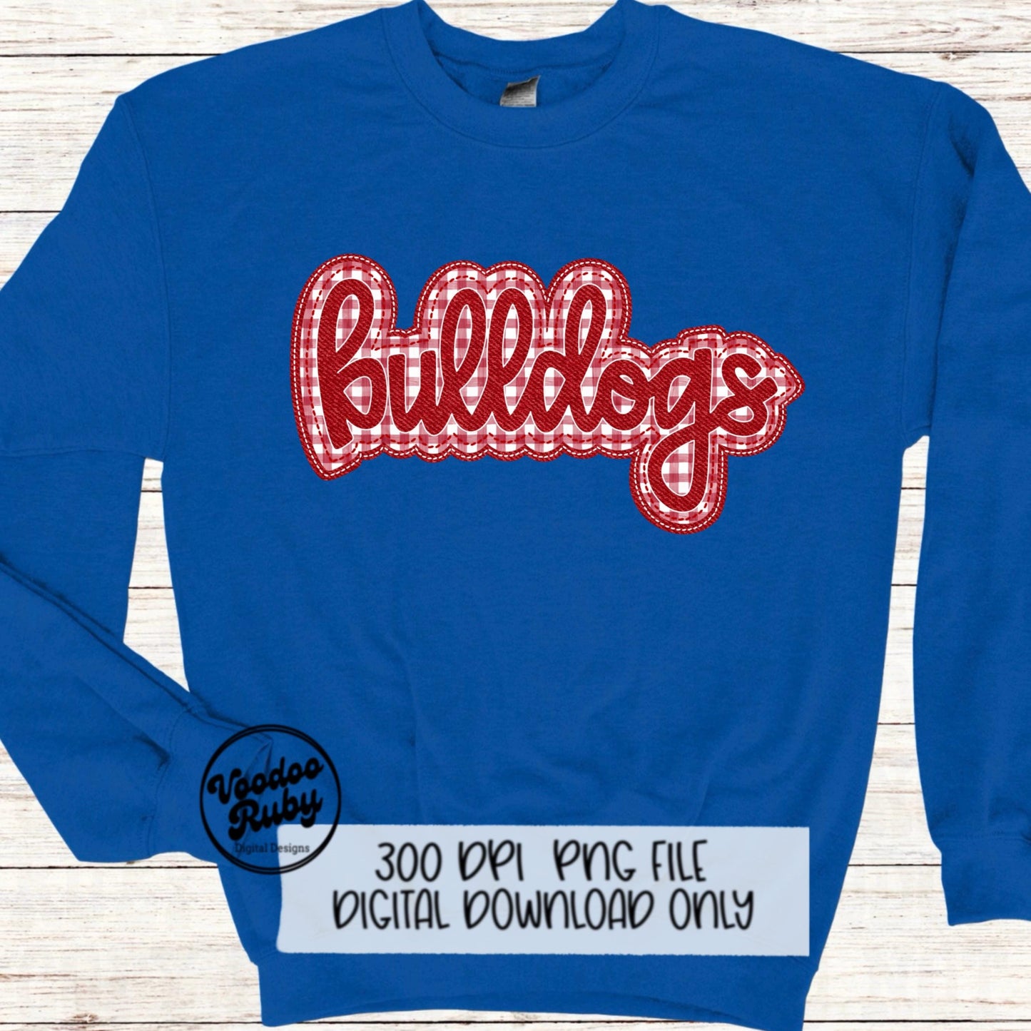 Bulldogs PNG Design Embroidery Faux Applique Hand Drawn Digital Download Sublimation Bulldogs DTF Printable Red Bulldogs Football