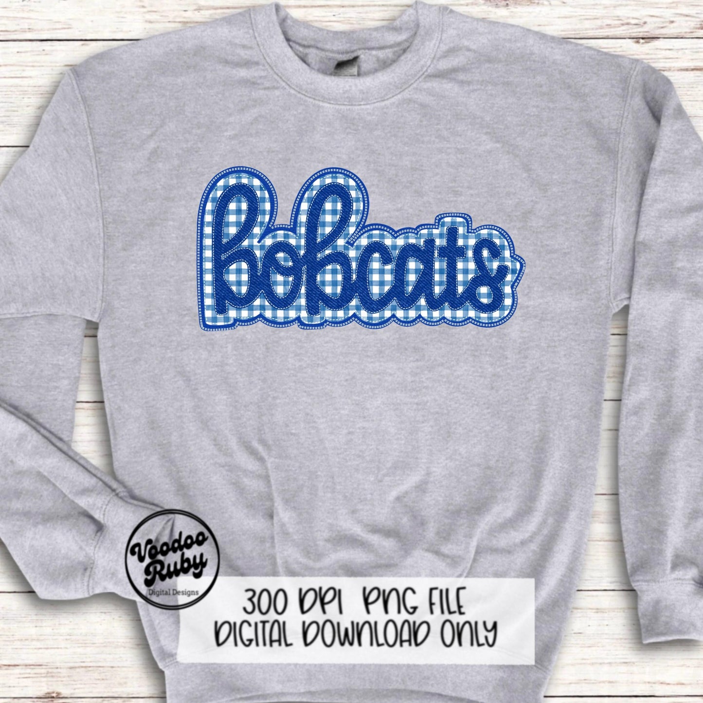 Bobcats PNG Design Embroidery Faux Applique Hand Drawn Digital Download Sublimation Bobcats PNG Football png Bobcats DTF Printable