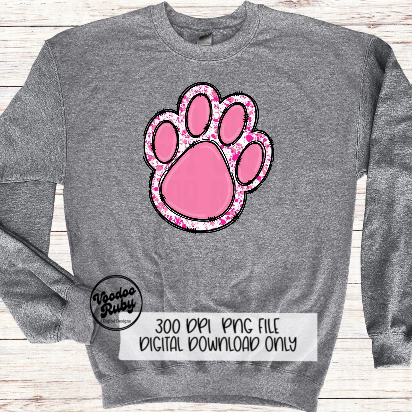 Pink Paw PNG Design Sublimation Hand Drawn Digital Download Pink Football png Pink Paw Print Pink October Awareness DTF Mascot Printable