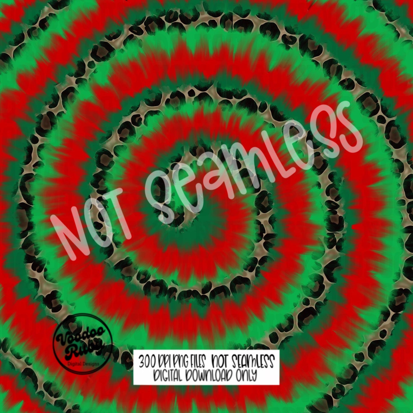 Leopard Christmas Tumbler Sublimation Design: Tie Dye PNG (Digital Download)