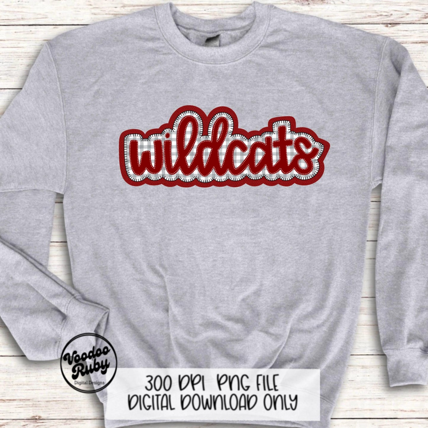 Wildcats PNG Design Embroidery Faux Applique Hand Drawn Digital Download Sublimation Wildcats PNG Football png Wildcats DTF Printable