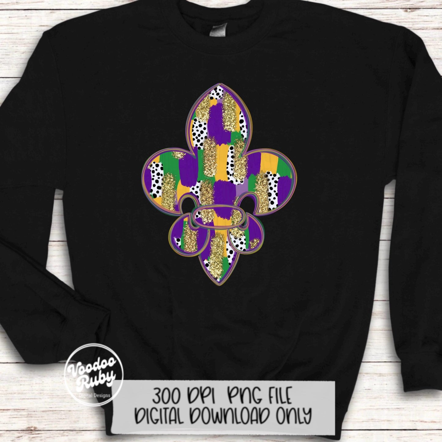 Louisiana Mardi Gras Fleur de Lis Design PNG Hand Drawn Digital Download Hand Drawn Faux Sequin Louisiana Fleur de lis DTF Printable Cajun