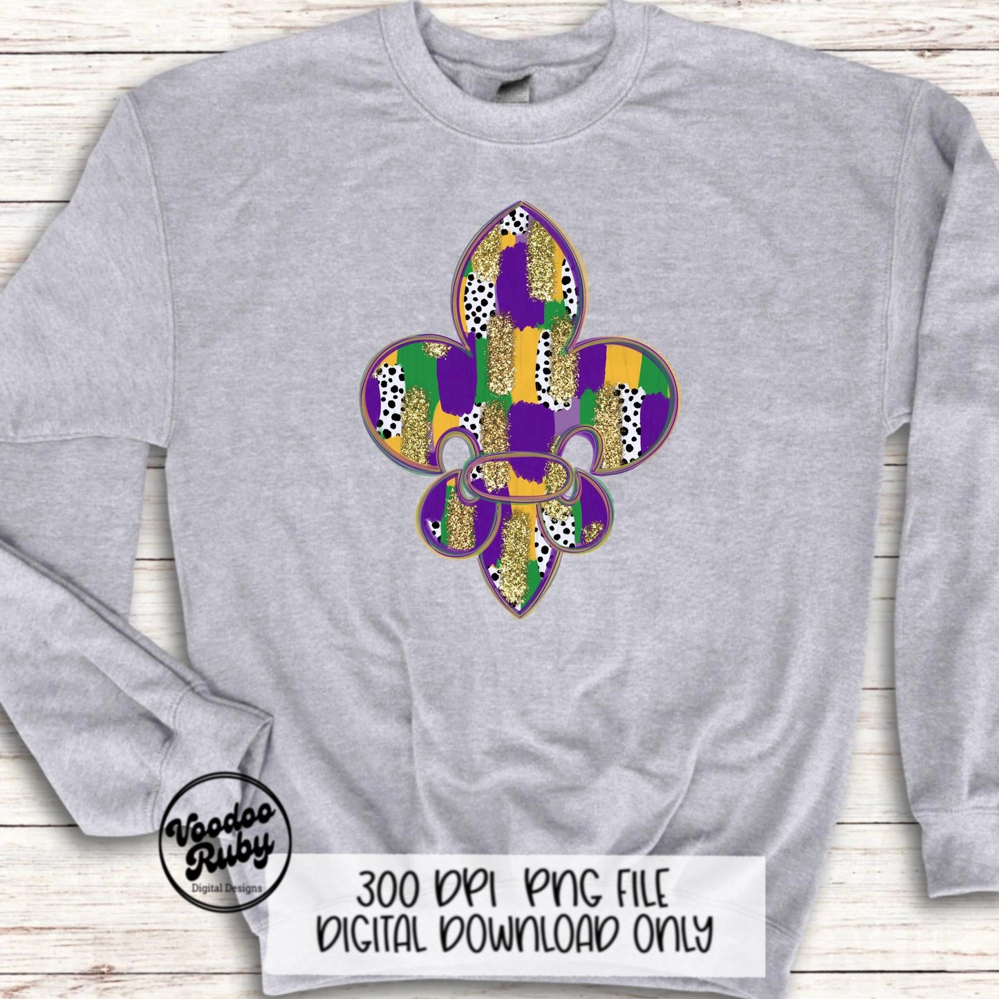 Louisiana Mardi Gras Fleur de Lis Design PNG Hand Drawn Digital Download Hand Drawn Faux Sequin Louisiana Fleur de lis DTF Printable Cajun