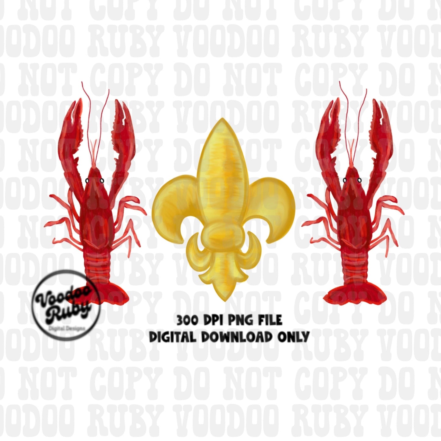 Louisiana png design crawfish fleur de lis sublimation