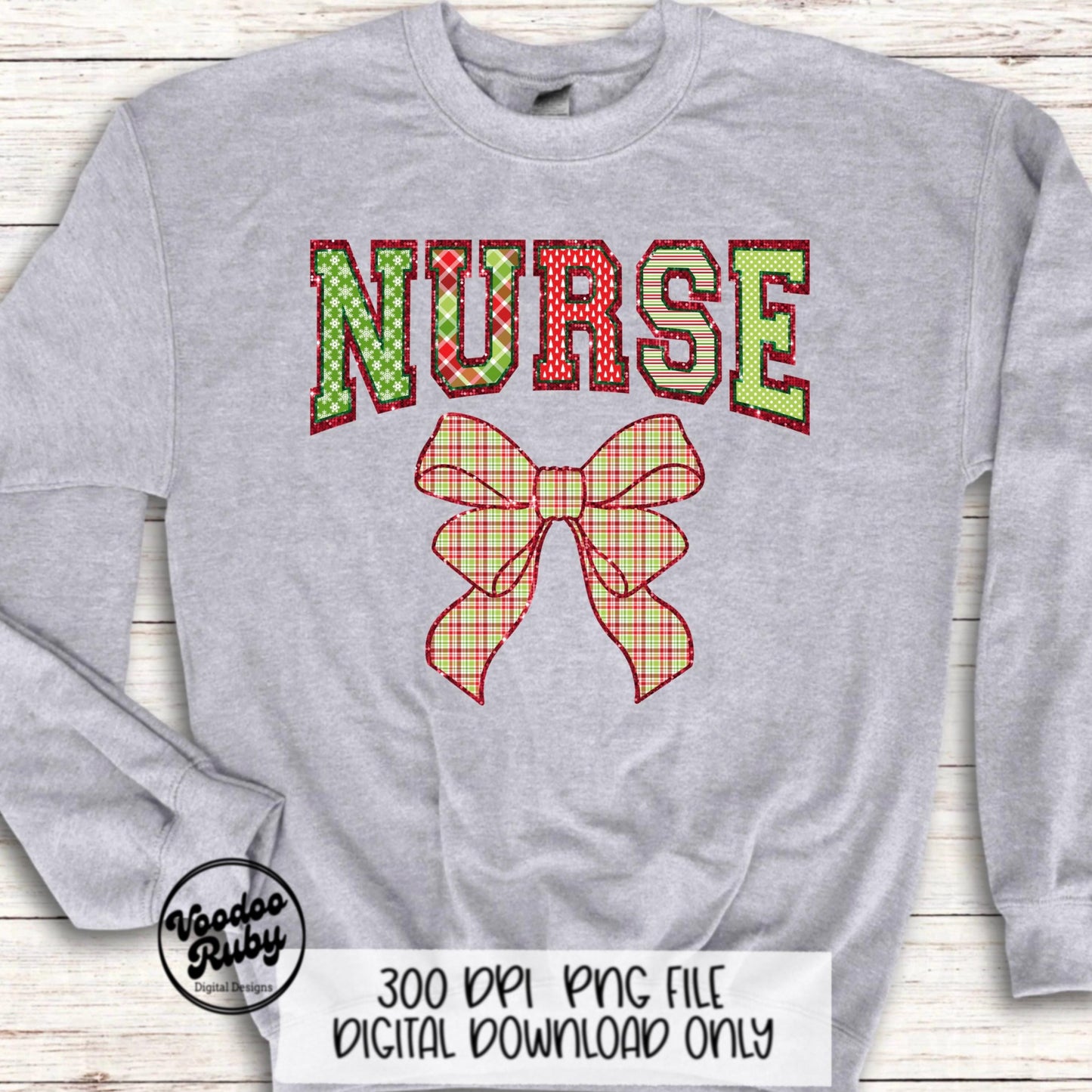 Glitter Christmas Nurse PNG Design Sublimation Hand Drawn Digital Download RN PNG Nurse Printable Nurse Clip Art Sparkle png Merry Nurse Dtf