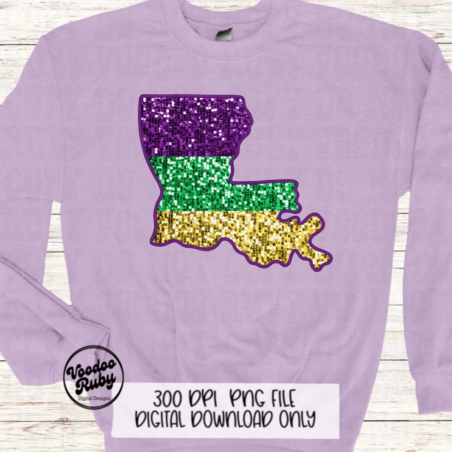Sequin Mardi Gras PNG: Louisiana Design Digital Download