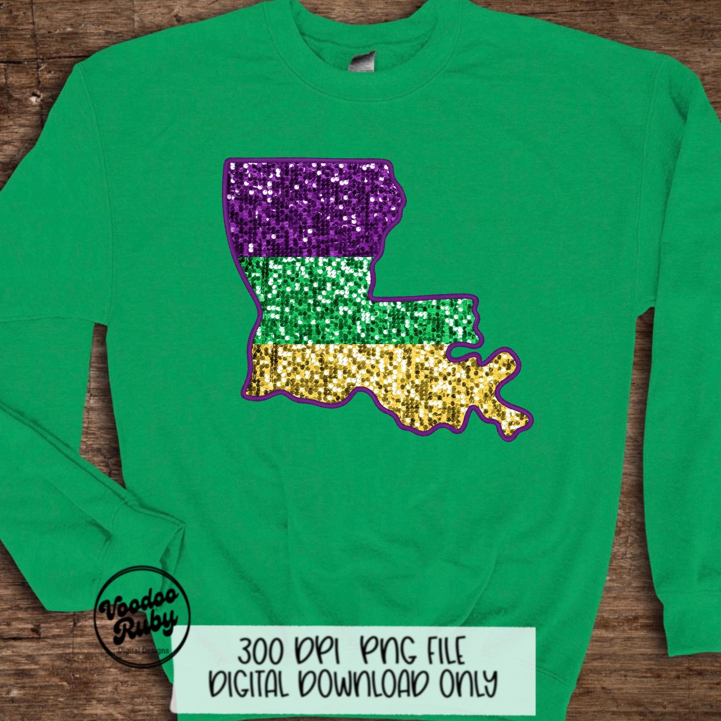 Sequin Mardi Gras PNG: Louisiana Design Digital Download