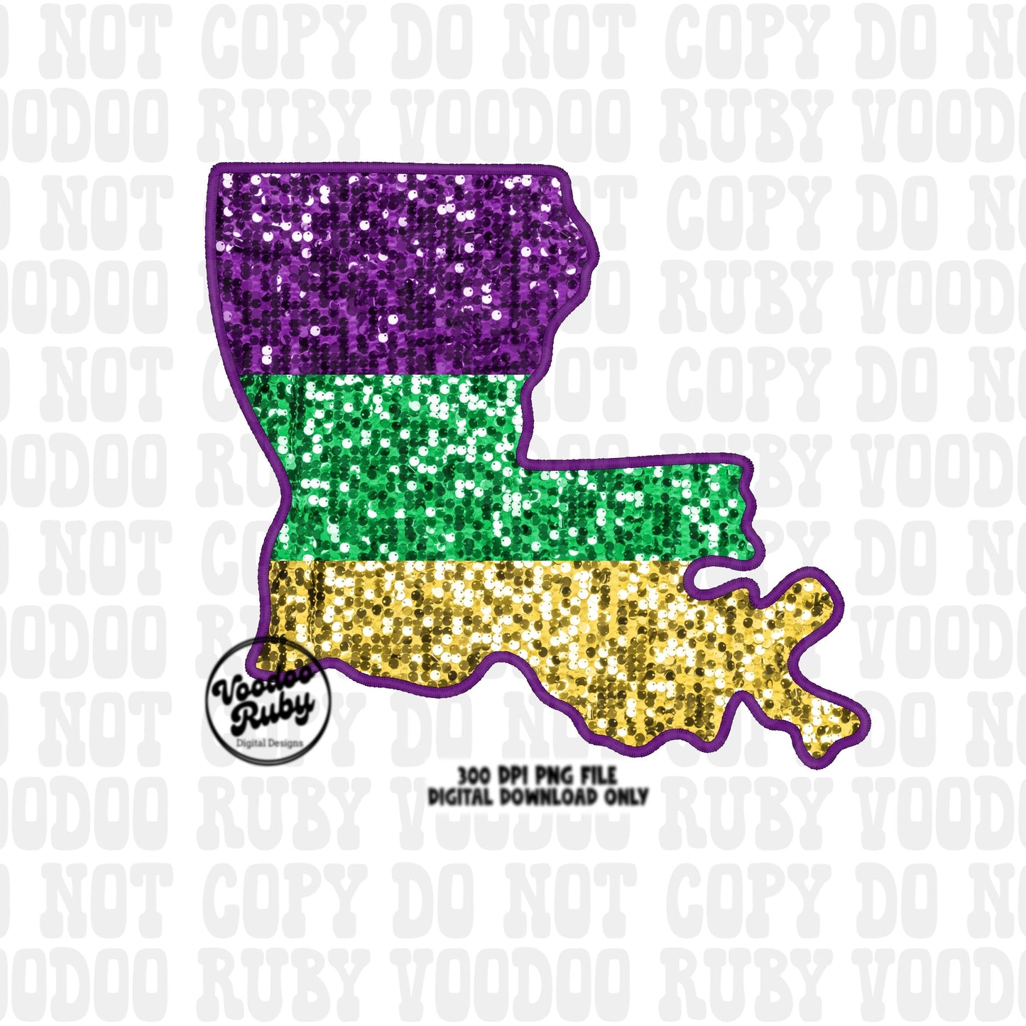 Sequin Mardi Gras PNG: Louisiana Design Digital Download