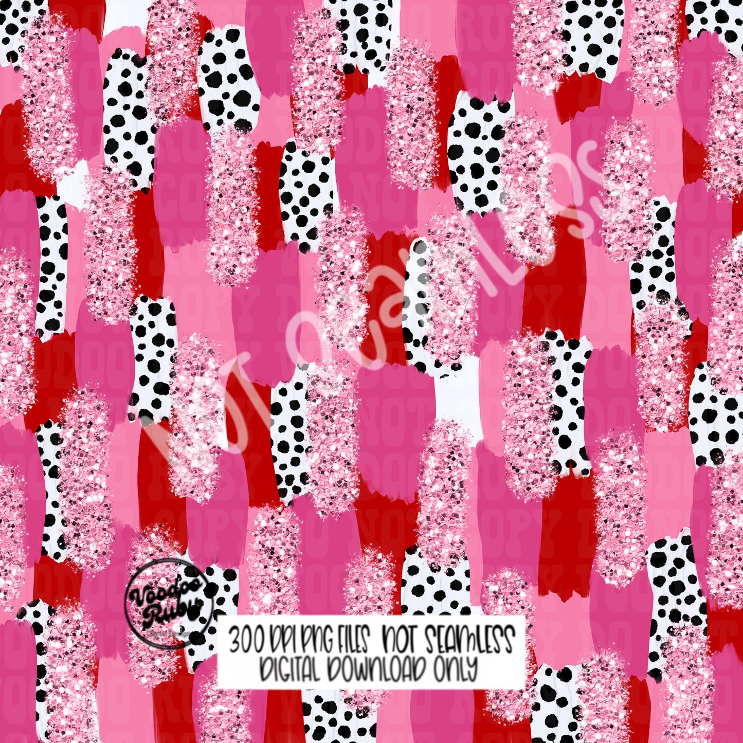 Valentine’s Day Brushstroke Background PNG Sublimation Digital Paper Hand Drawn Digital Download Glitter Red Pink Brush Strokes Messy Paint